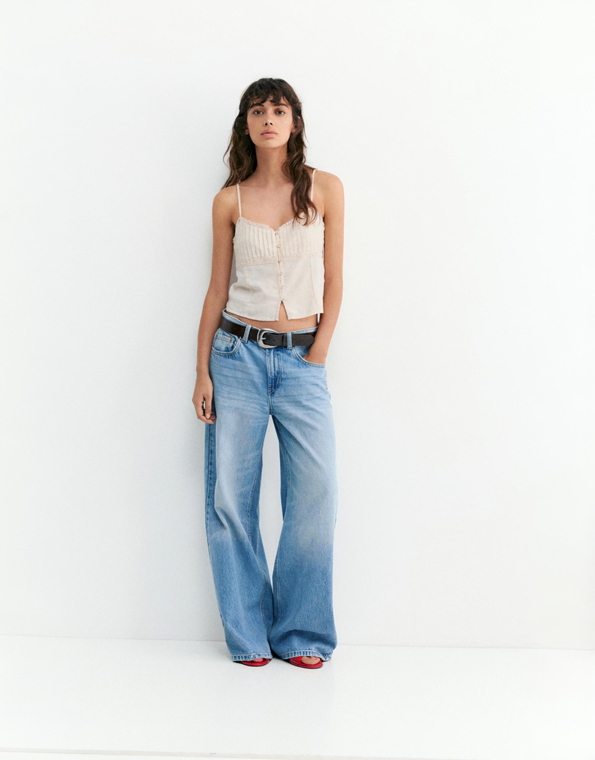 Linen blend camisole top — Sand