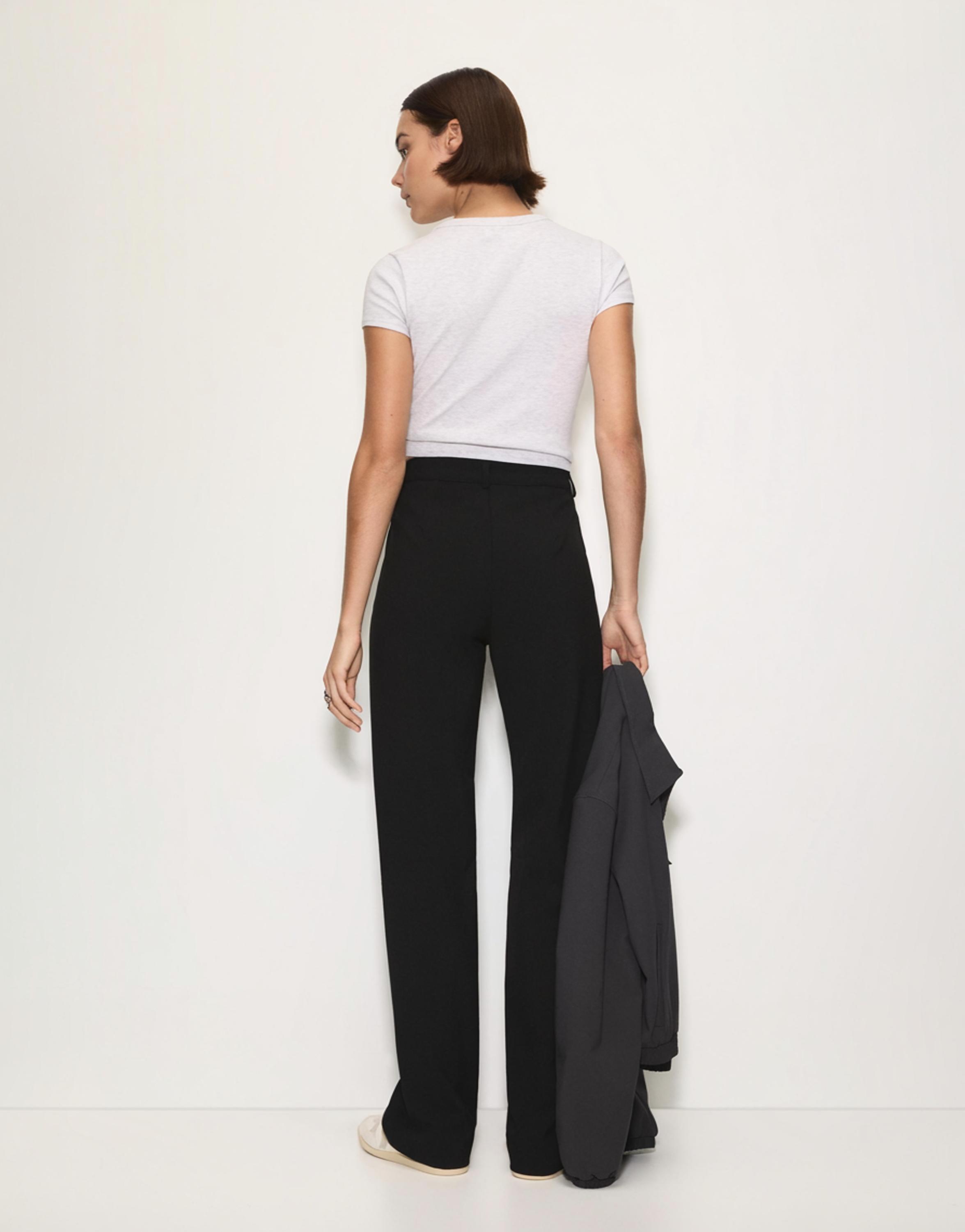 Smart trousers with seam detail — Black