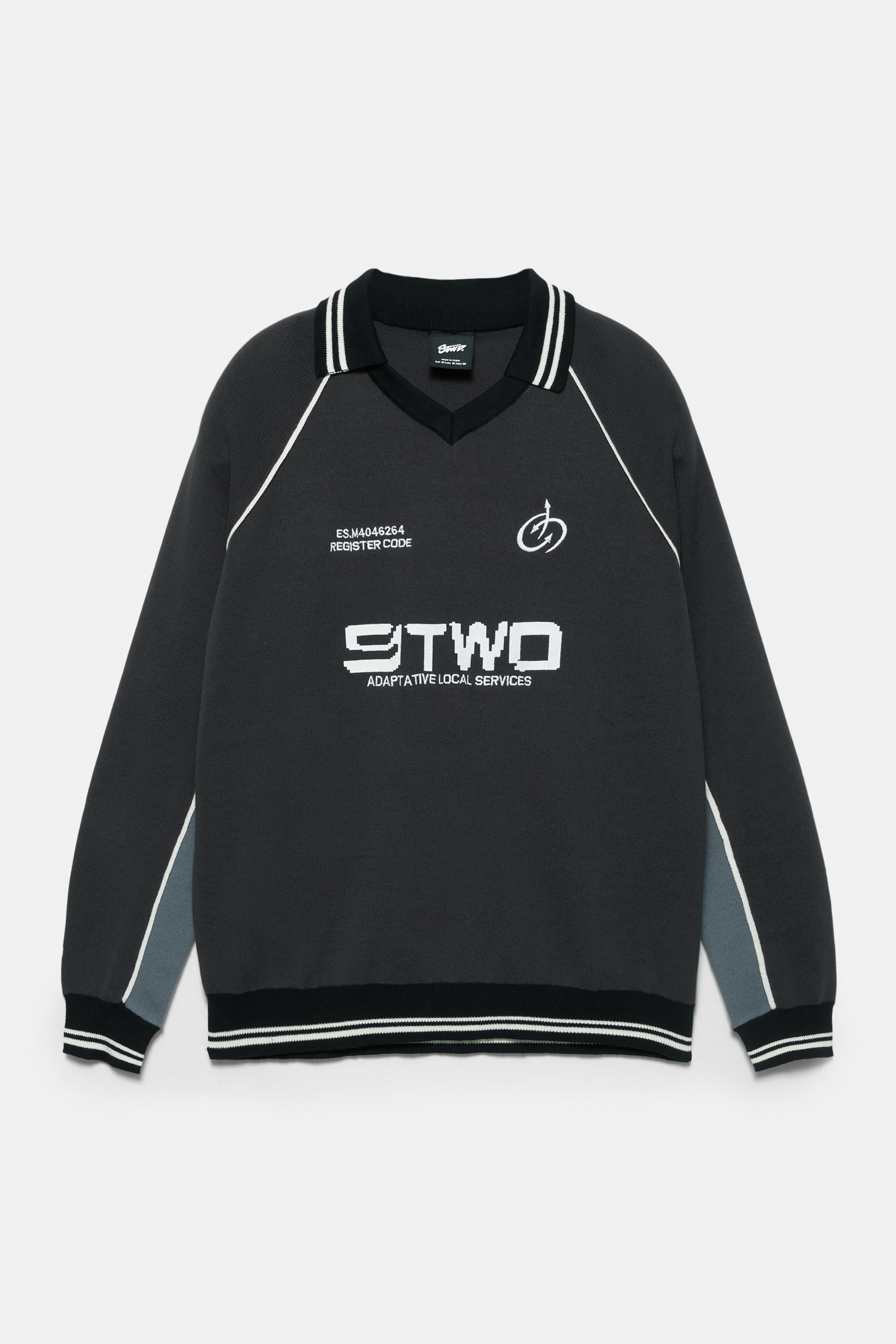 Long sleeve STWD polo shirt — Anthracite grey