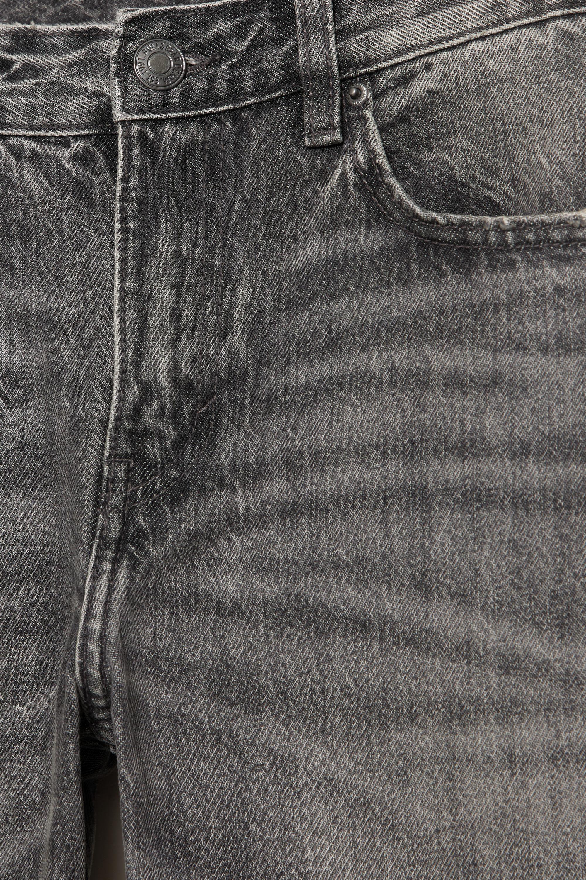 Mid-waist straight-leg jeans — Anthracite grey