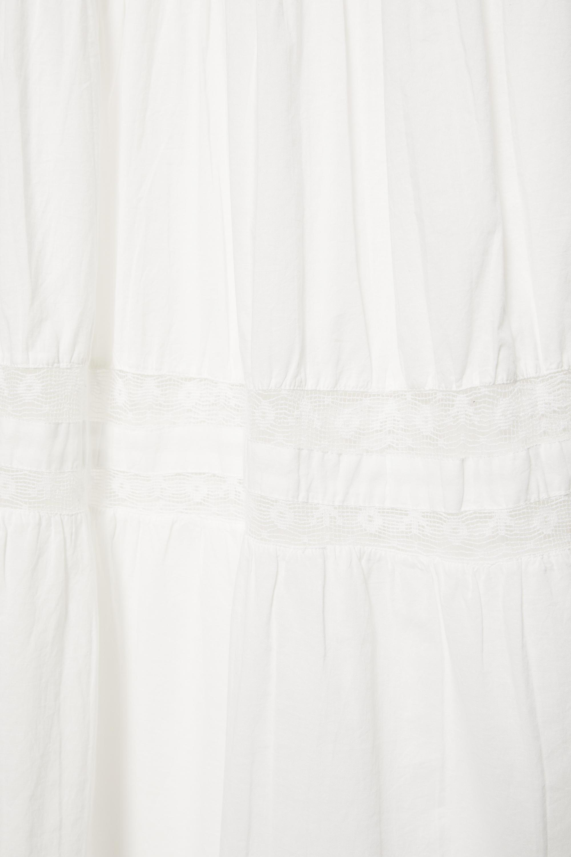 White tiered long skirt — White