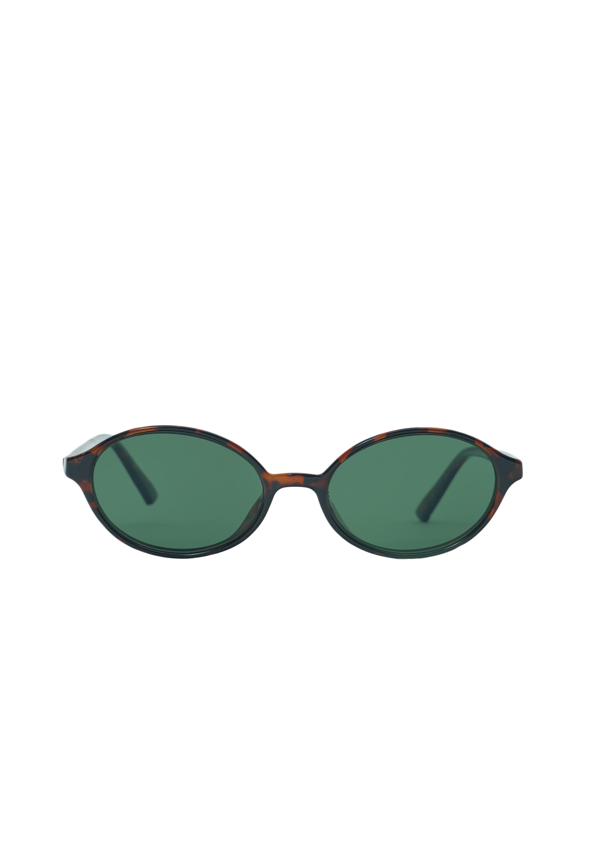 Resin oval sunglasses — Brown