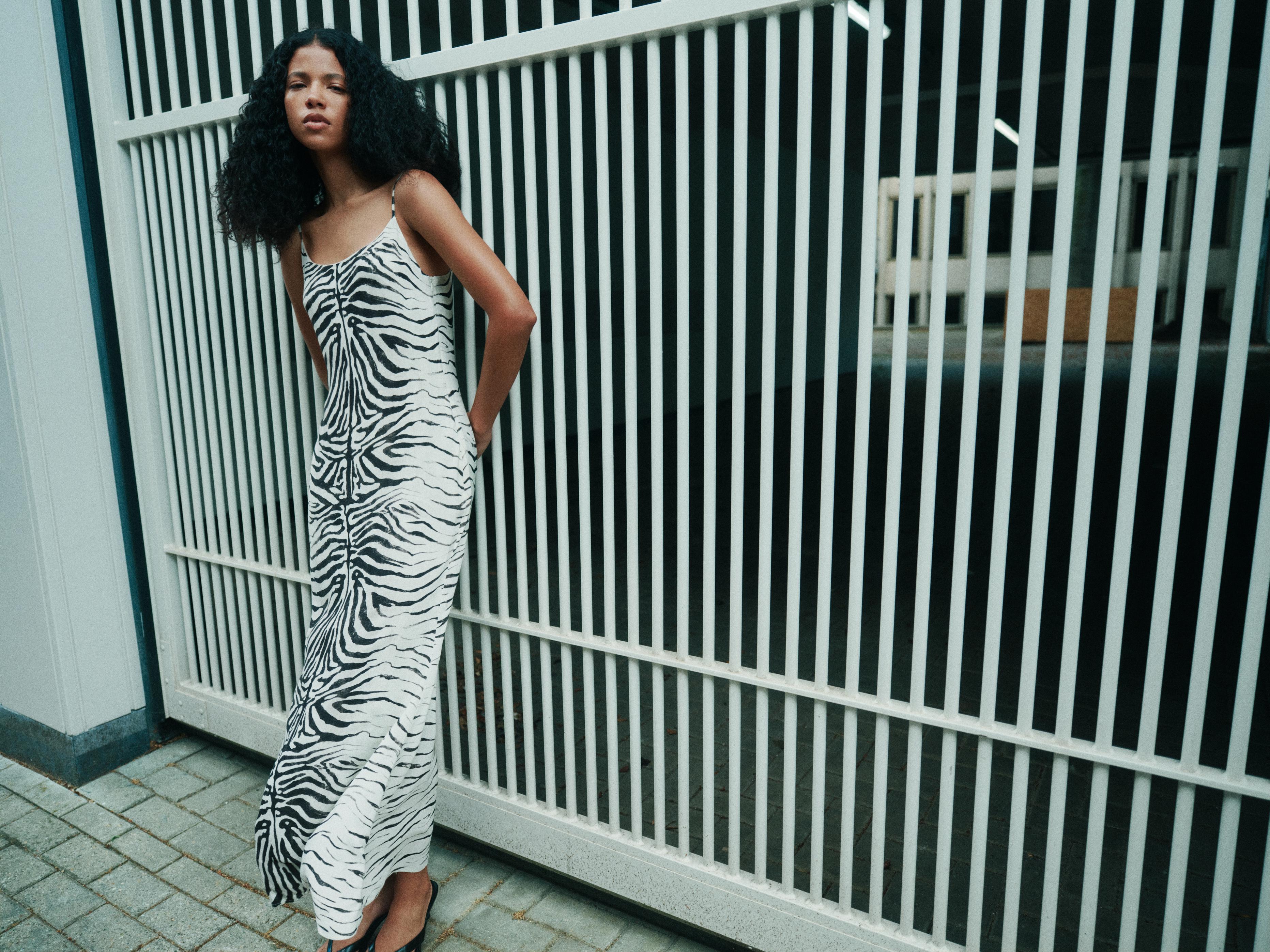 Zebra print midi dress — Ice