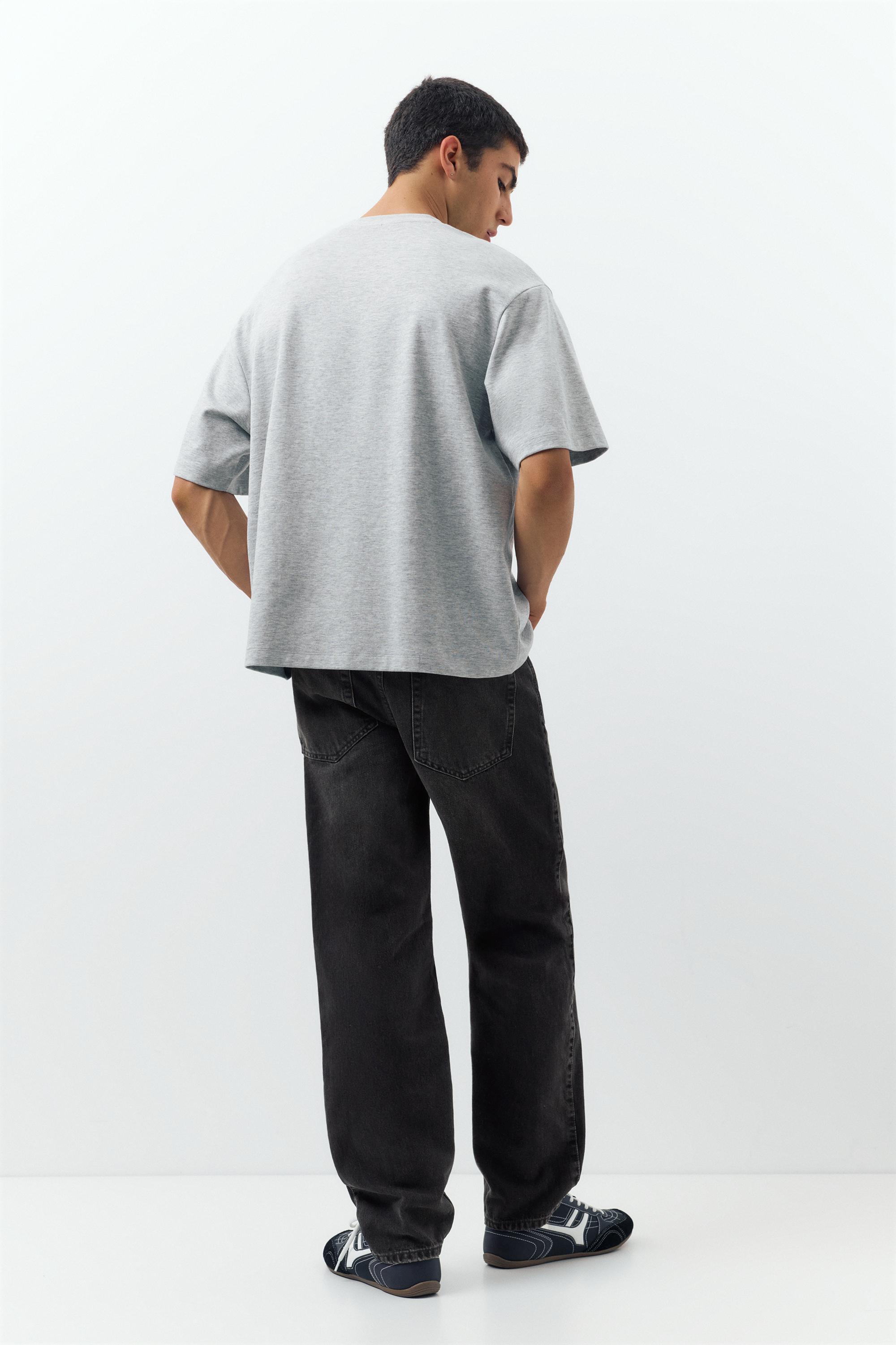 Straight-leg jeans — Faded black