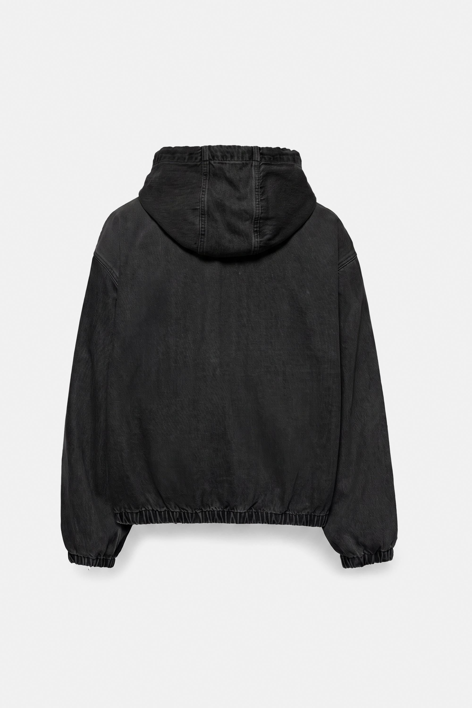 STWD zip-up hooded jacket — Faded black