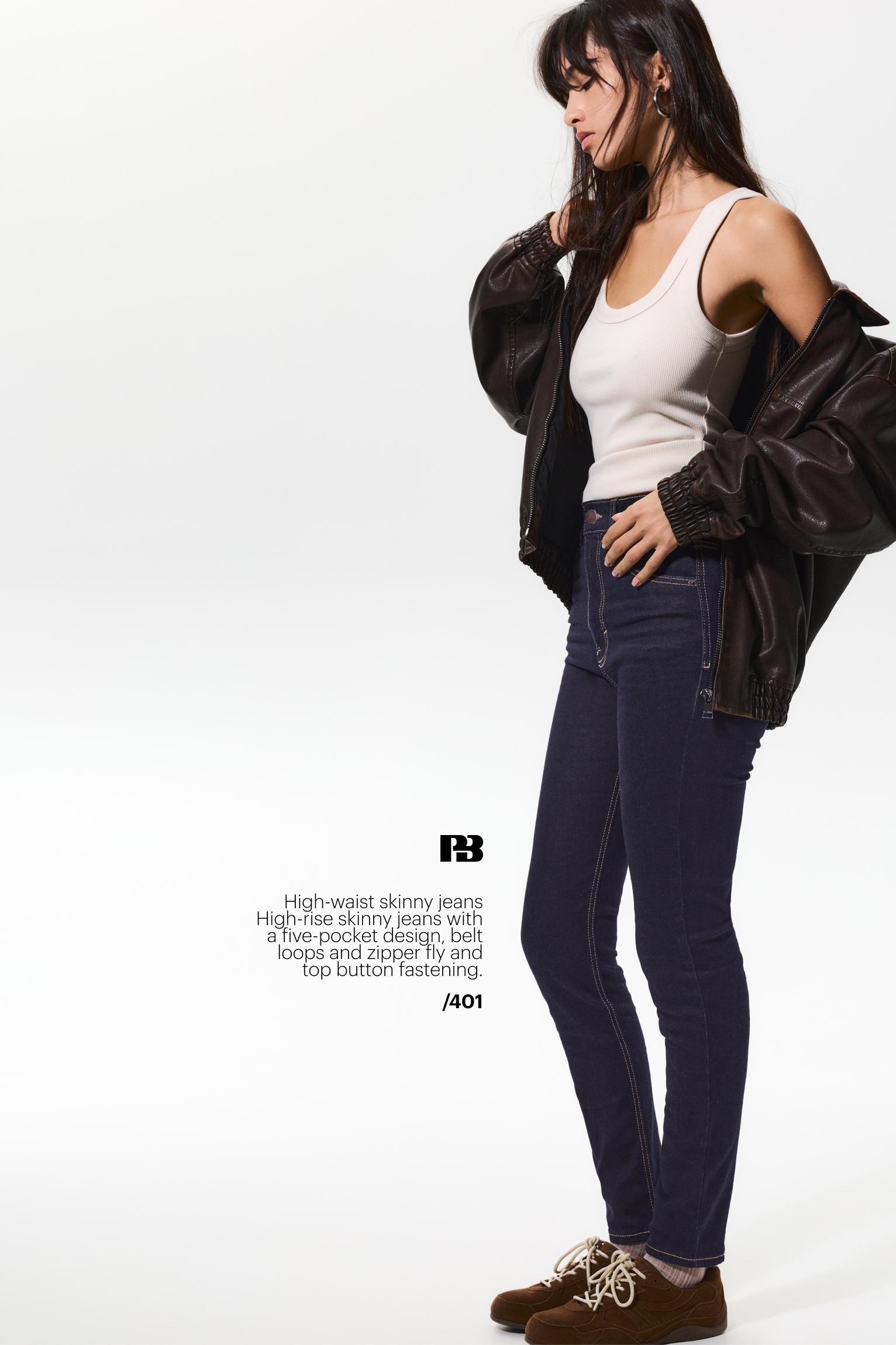High-waist skinny jeans — Navy