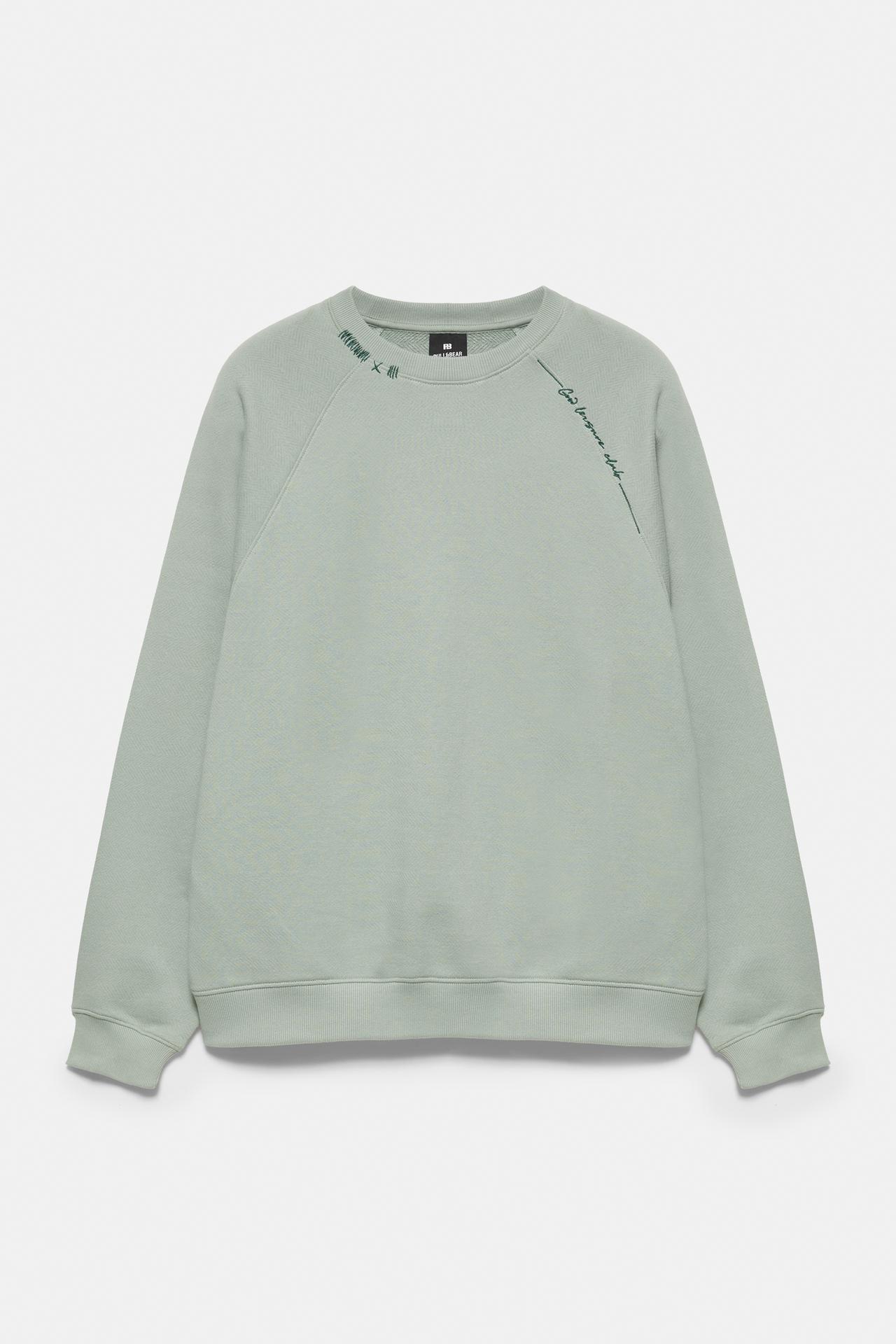 Washed effect raglan sweatshirt — Pale mint green