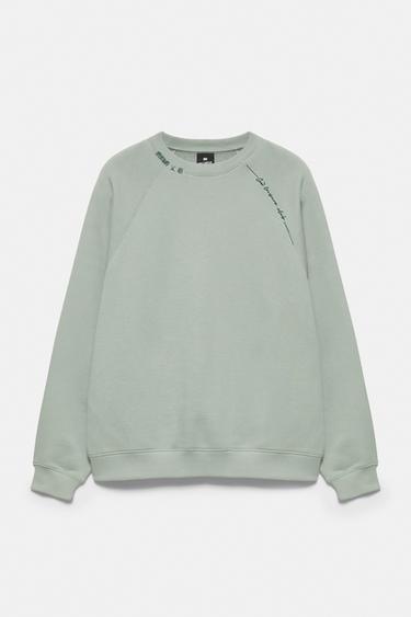 Washed effect raglan sweatshirt — Pale mint green 7