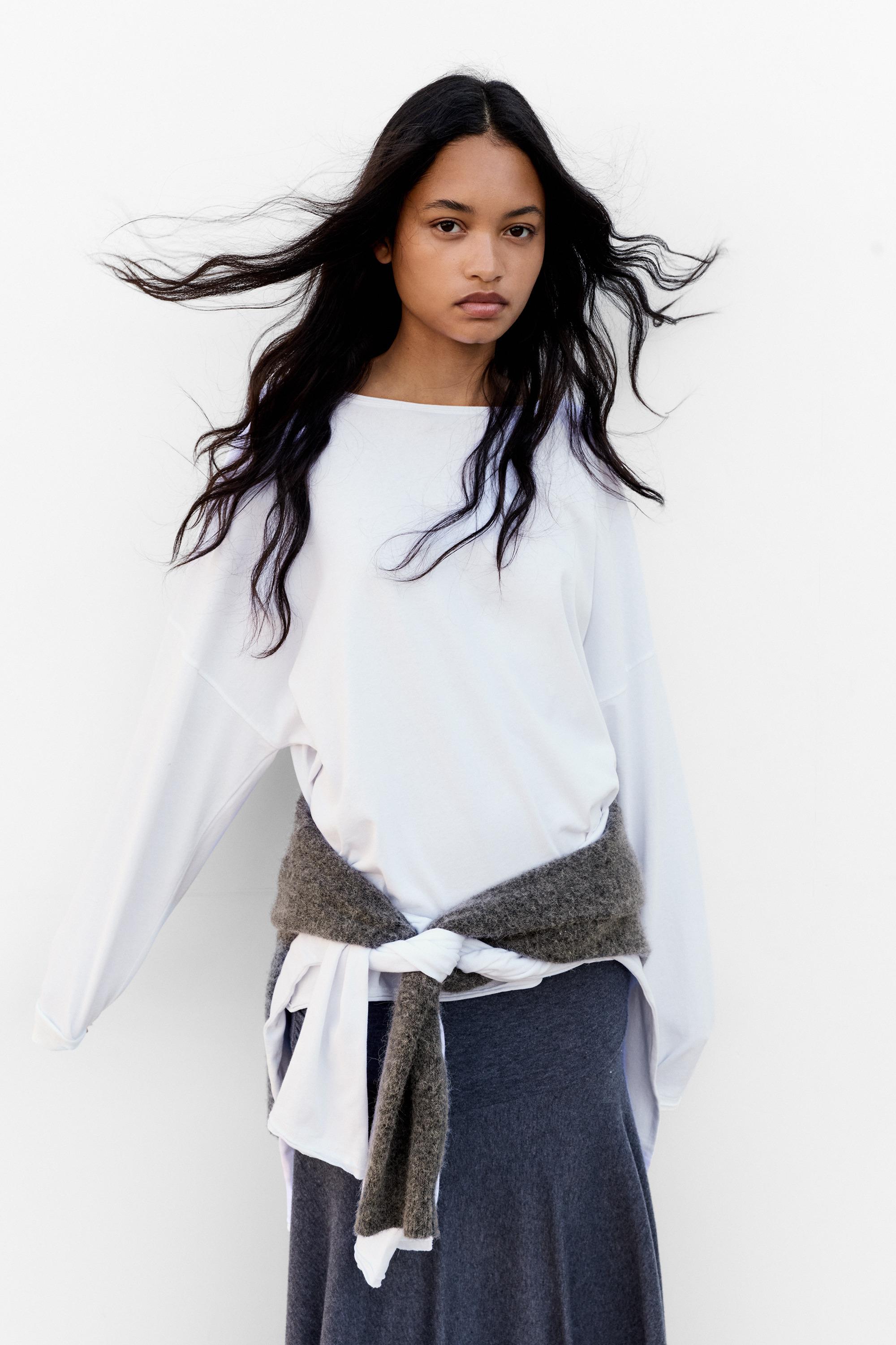 Oversize long sleeve T-shirt — White