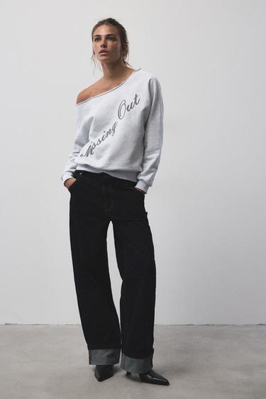 Asymmetric graphic sweatshirt — Grey marl 3