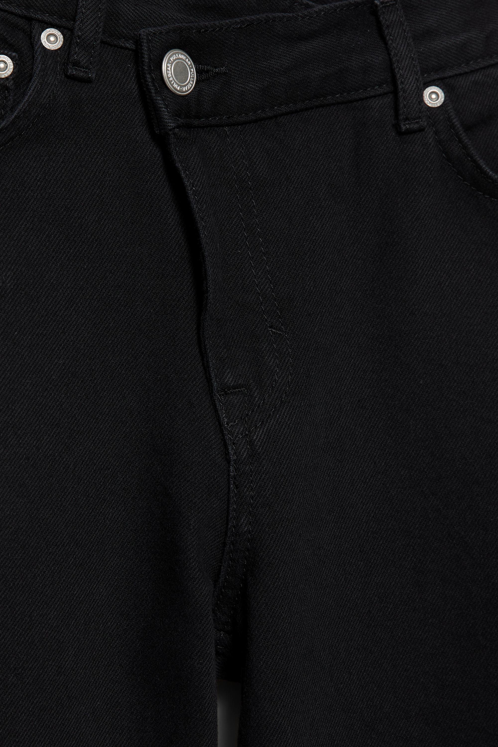 Straight-leg jeans with crossover waistband — Black