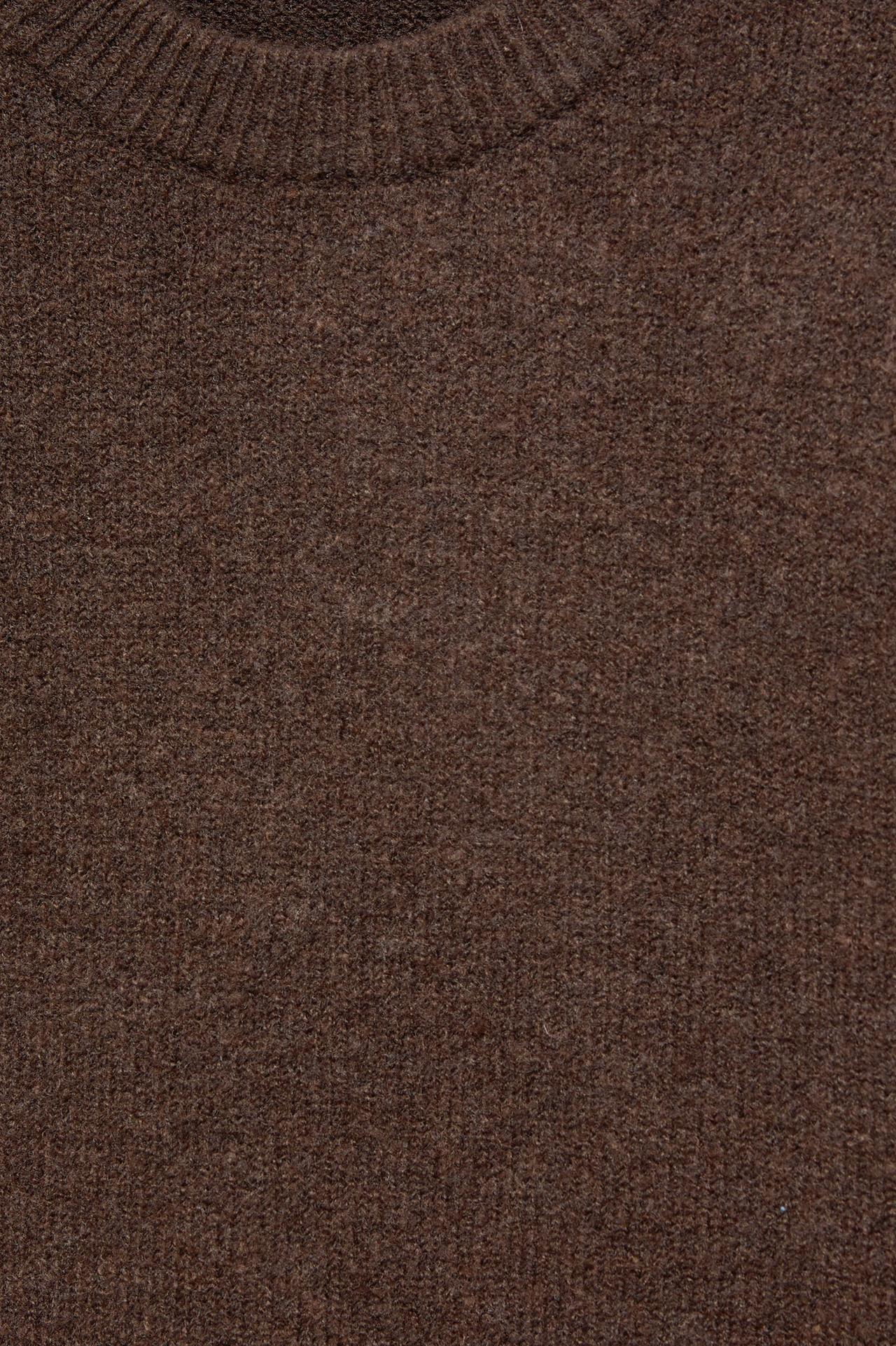 Basic round neck jumper — Brown