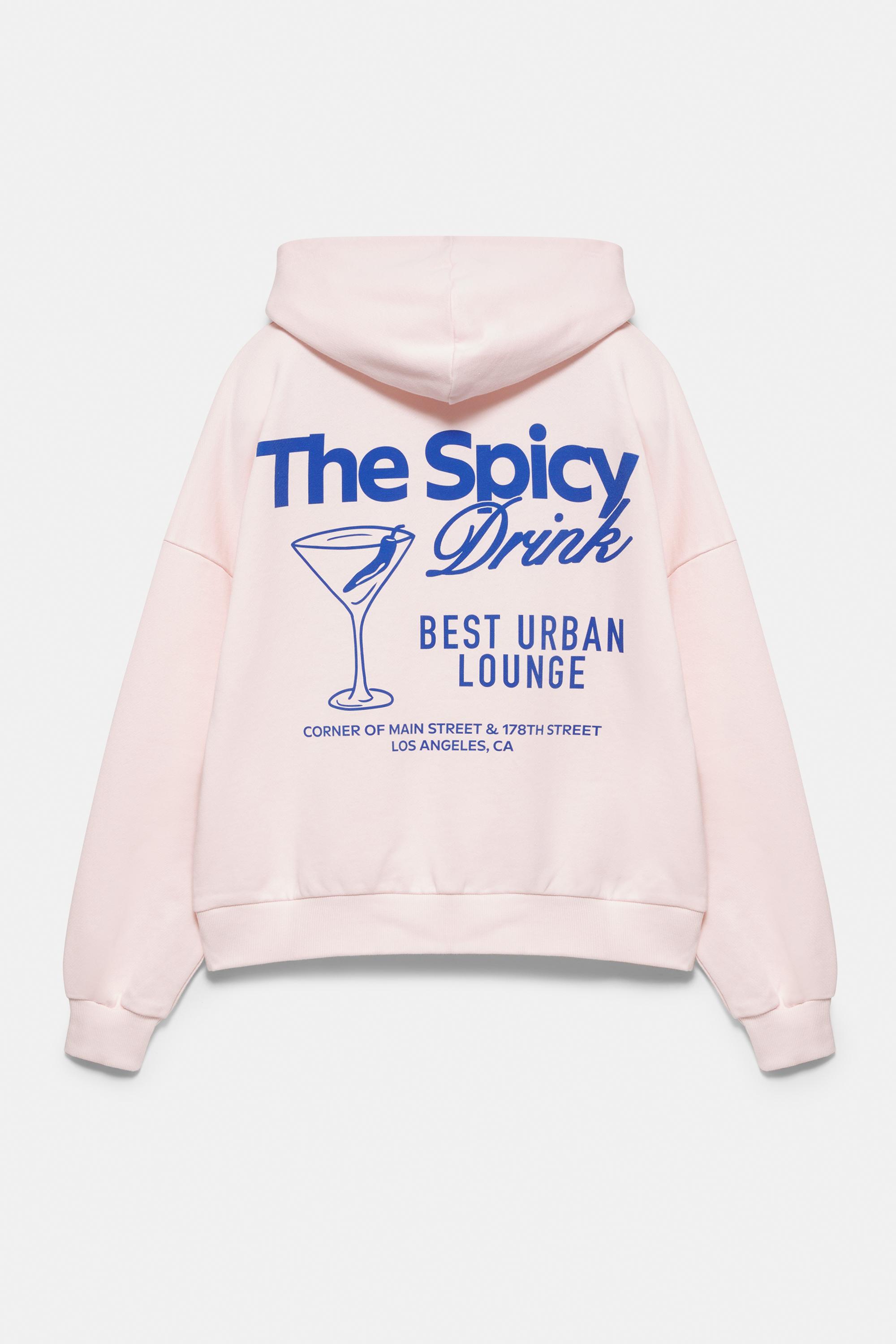 Kapüşonlu grafik baskılı sweatshirt