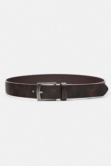 Distressed leather-effect belt — Brown 3