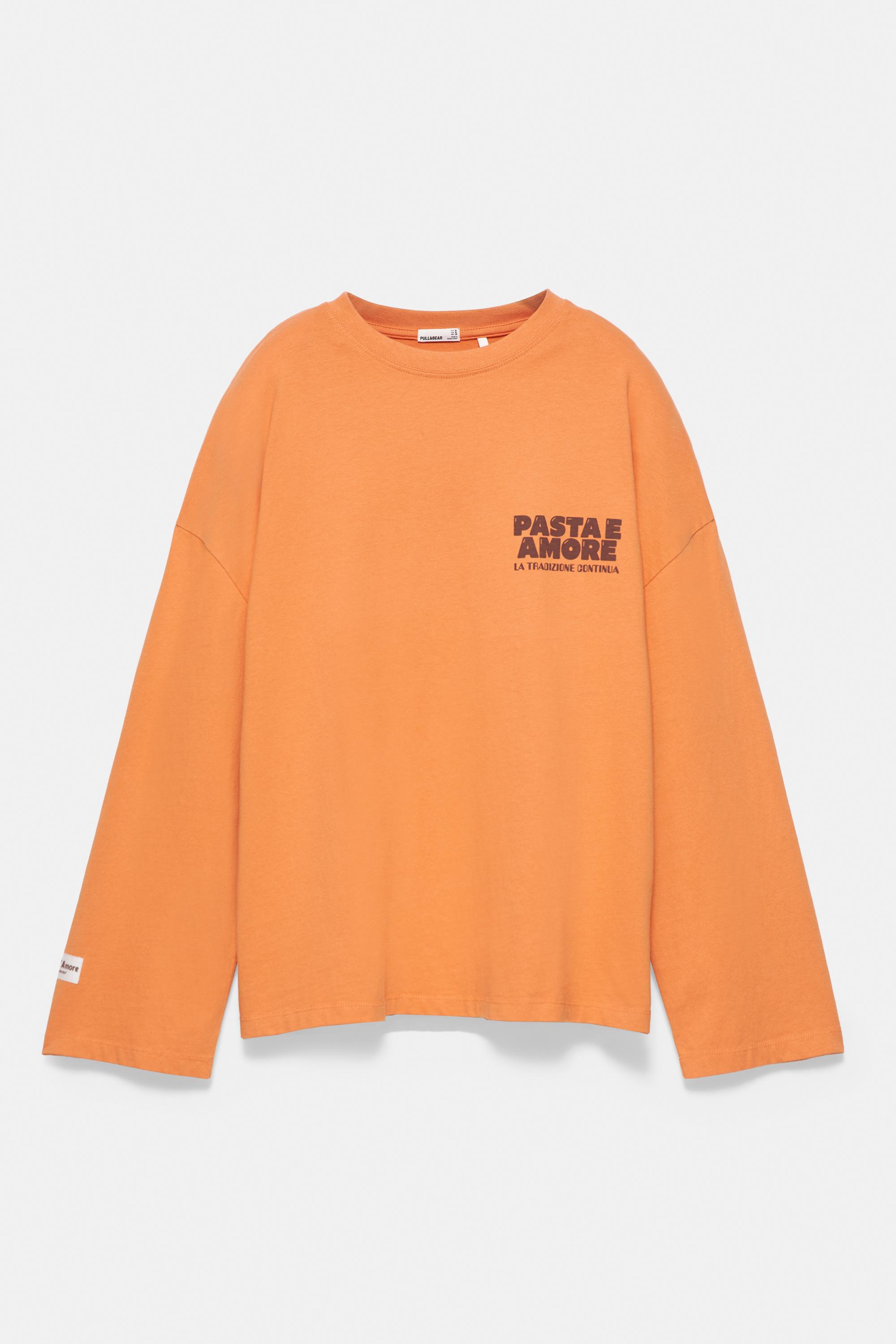 Long sleeve graphic T-shirt — Orange