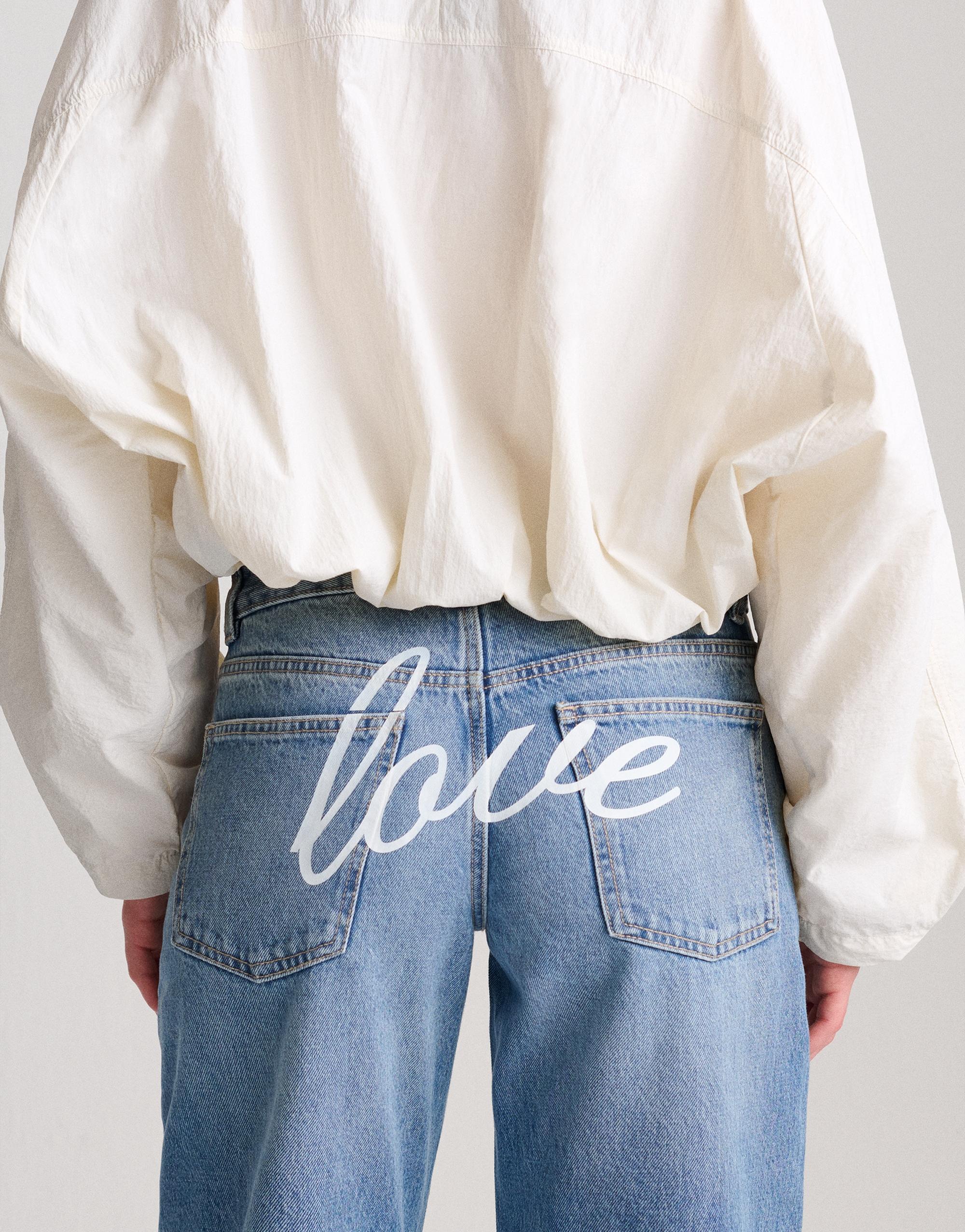 Low-rise straight-leg jeans — Medium blue
