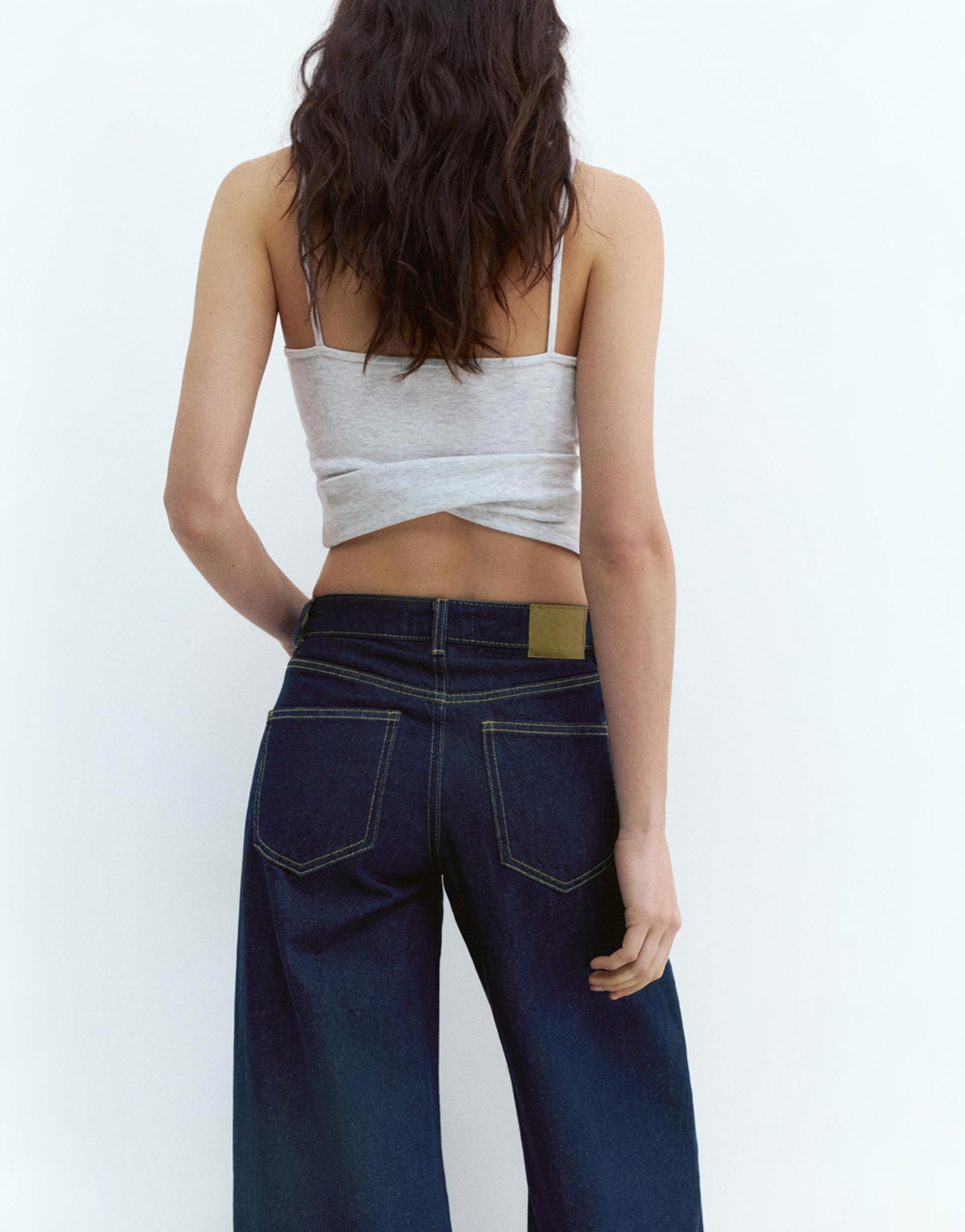 Low-rise wide-leg jeans — Dark blue