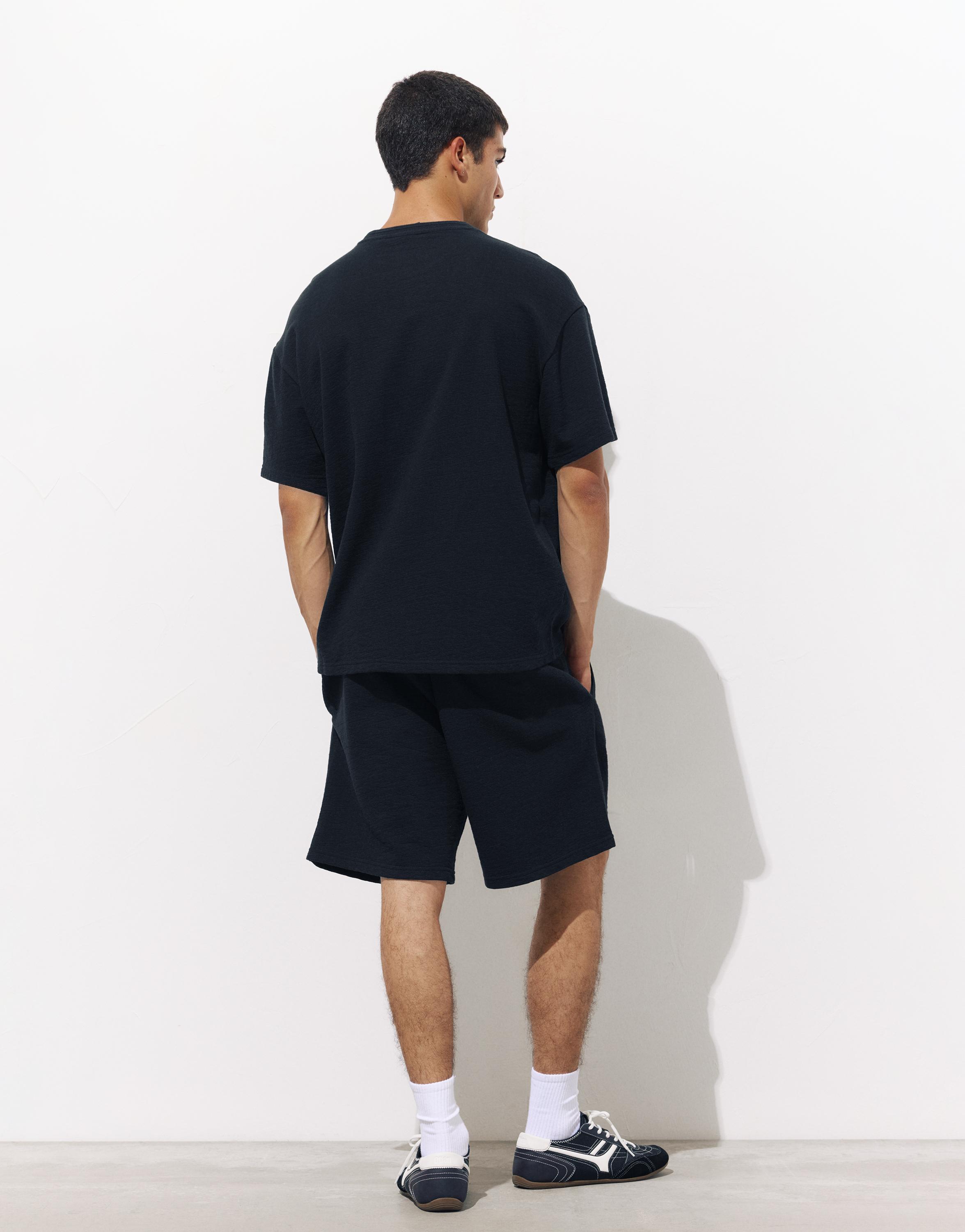 Kumaş dokulu jogger bermuda - Görsel 12