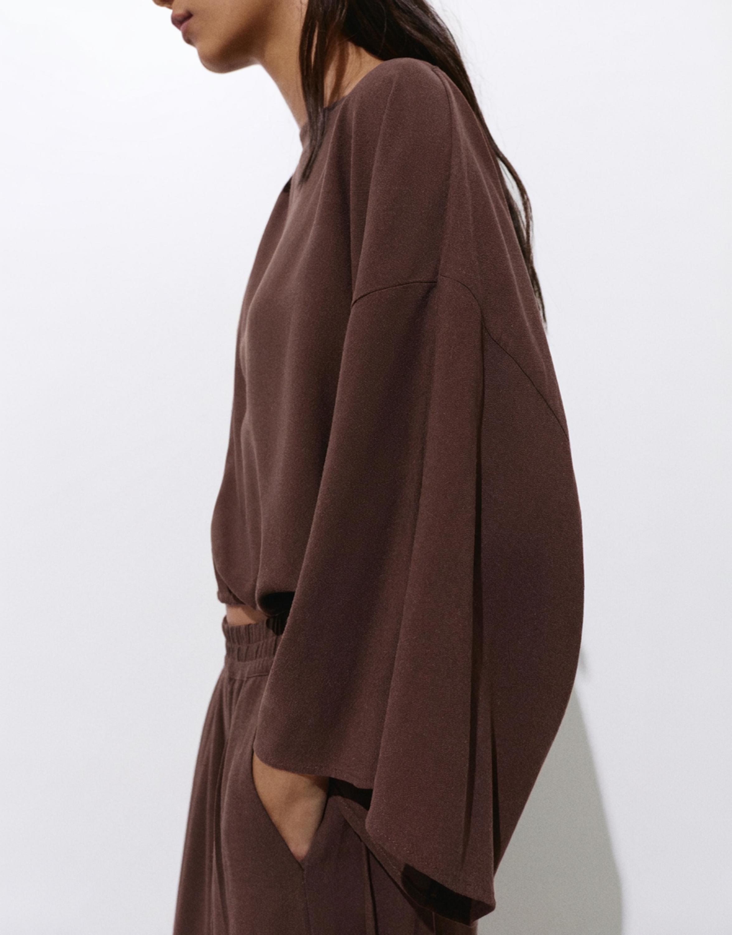 Cape blouse — Brown