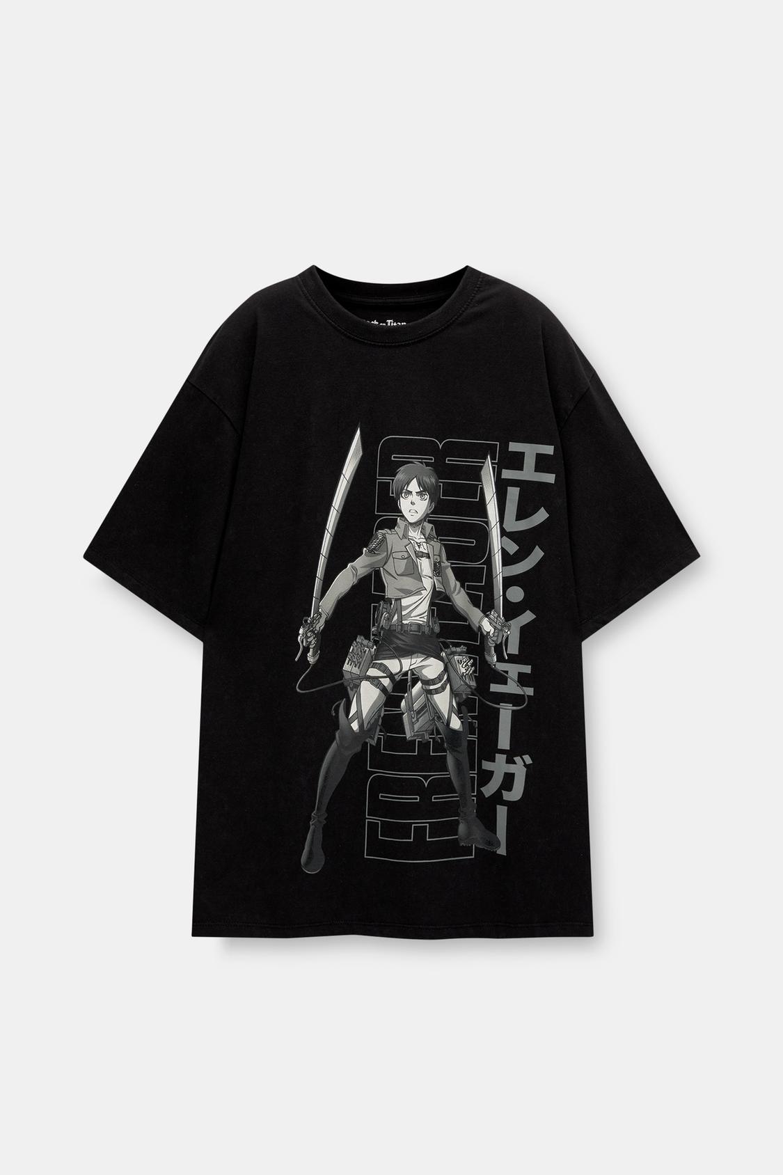 Shirt Attack on Titan im Washed-Look - PULL&BEAR 