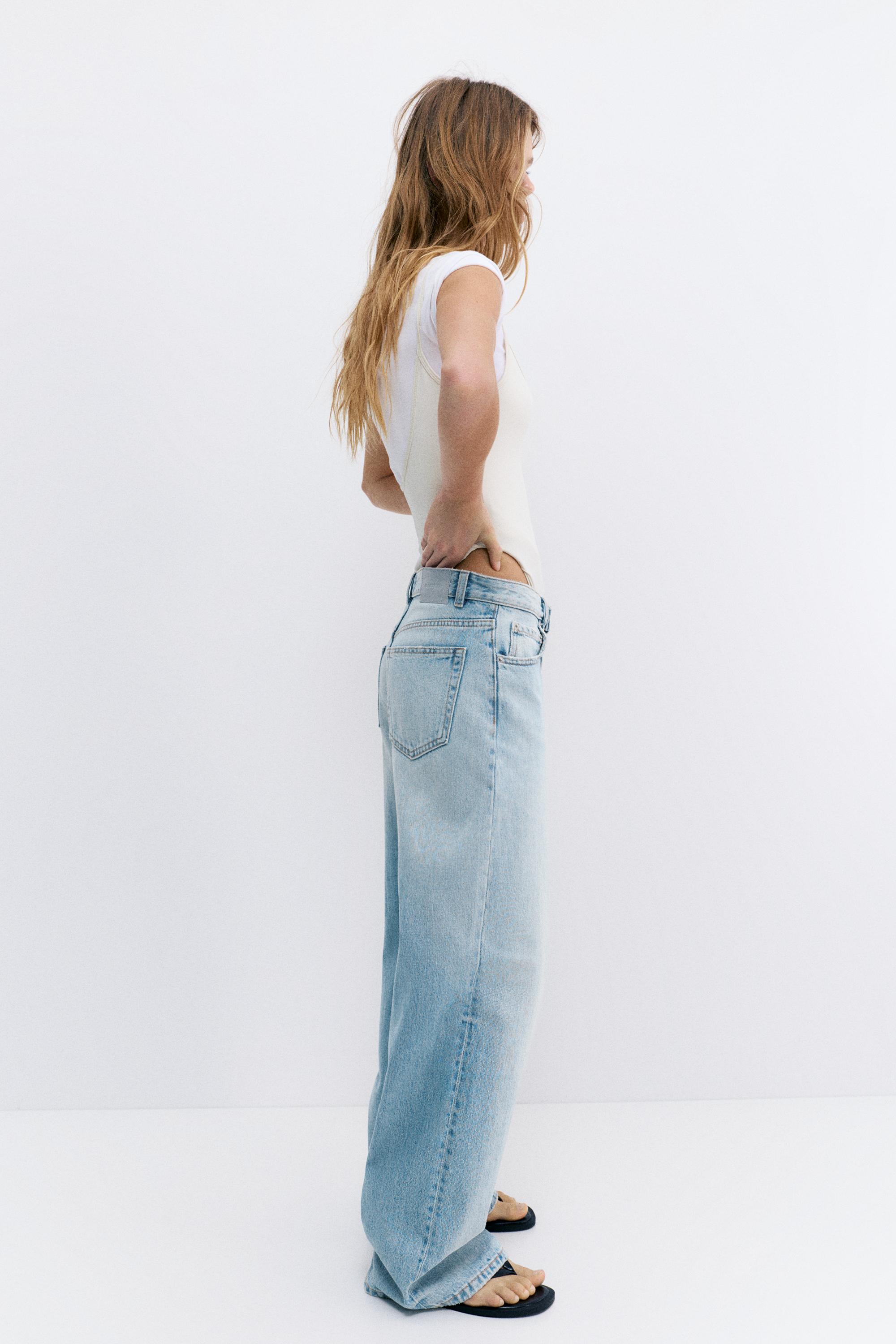 Mid-rise baggy jeans — Pale blue