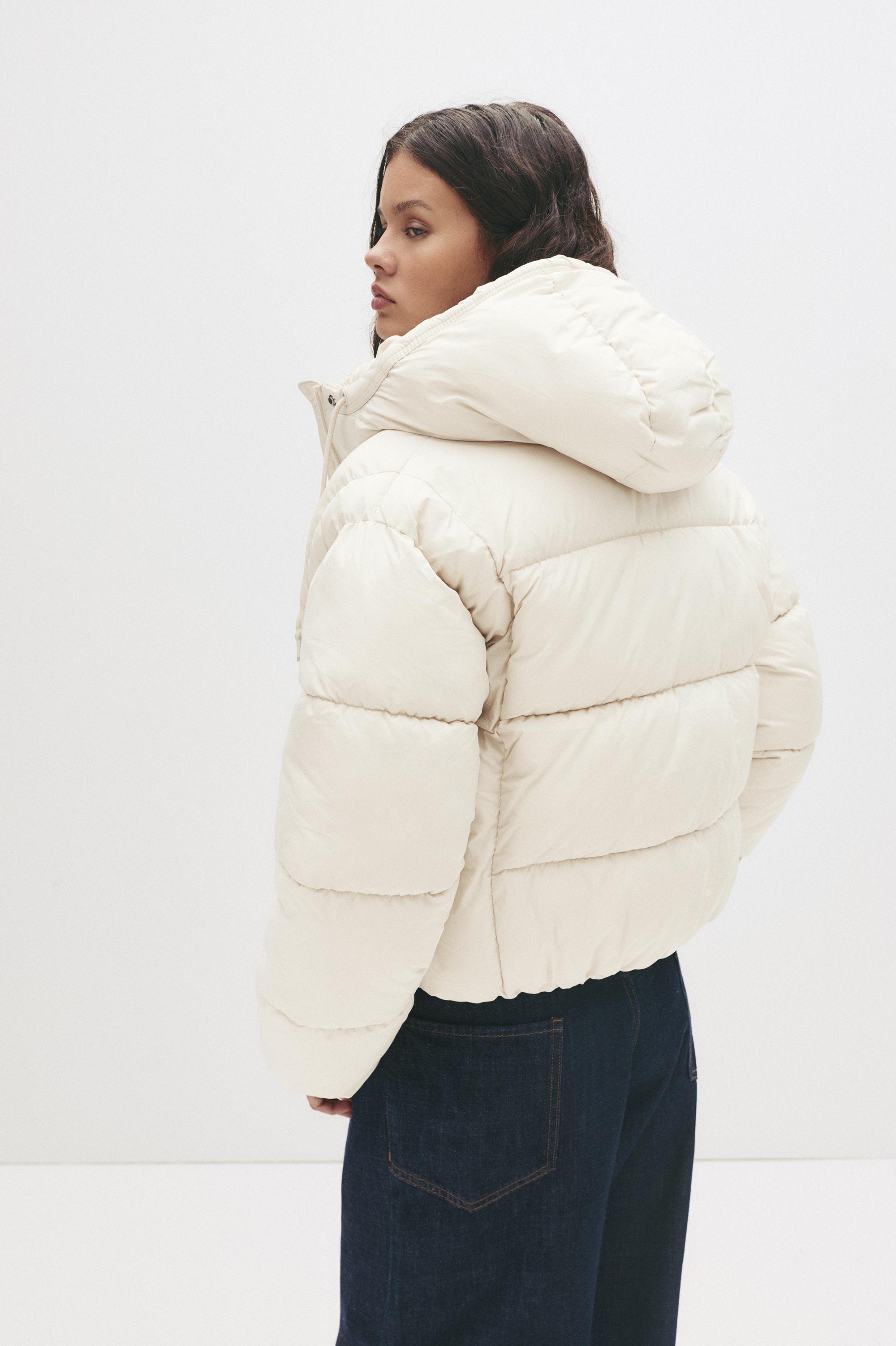 Hooded Padded Jacket — Ecru