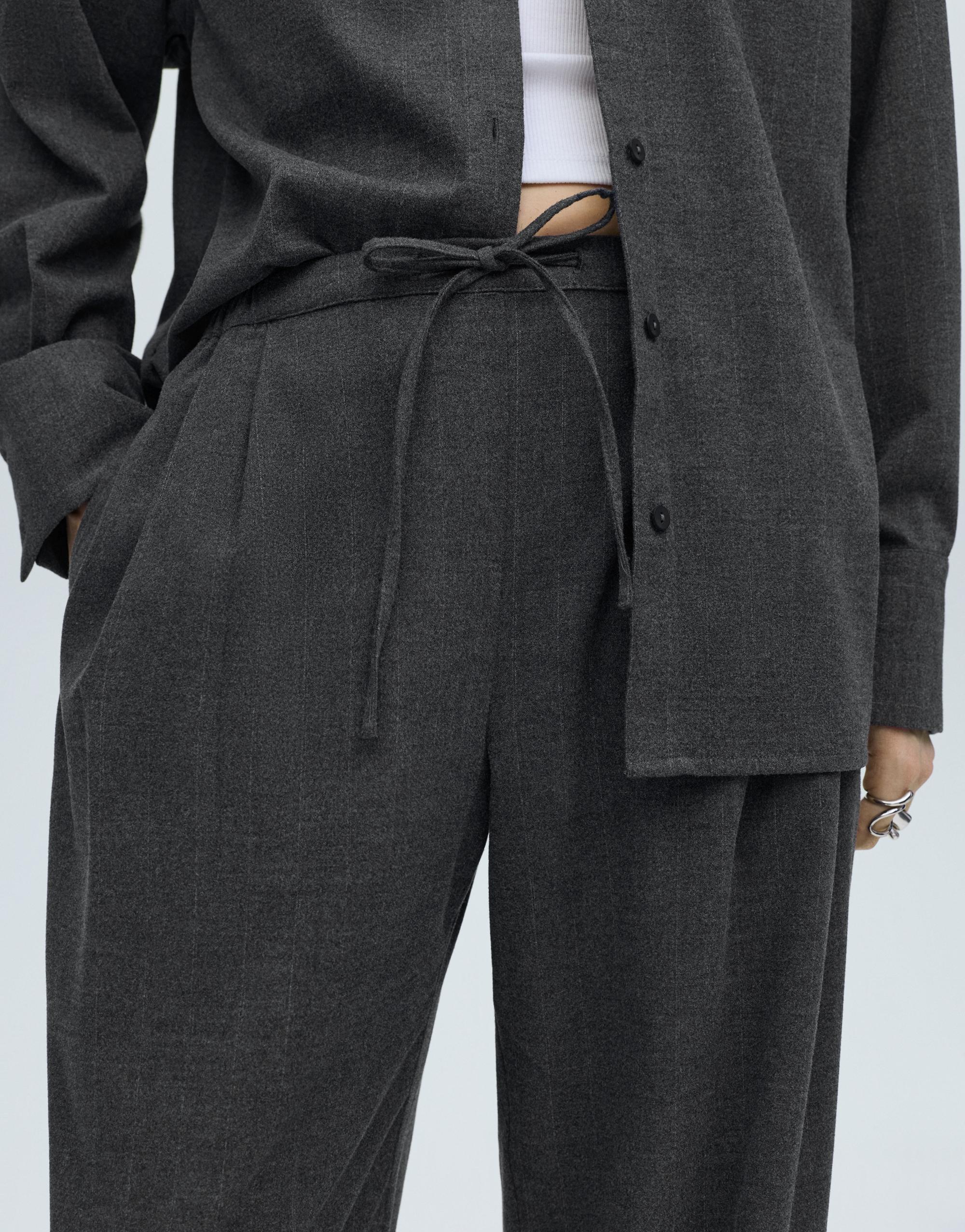 Pinstripe jogger trousers — Grey