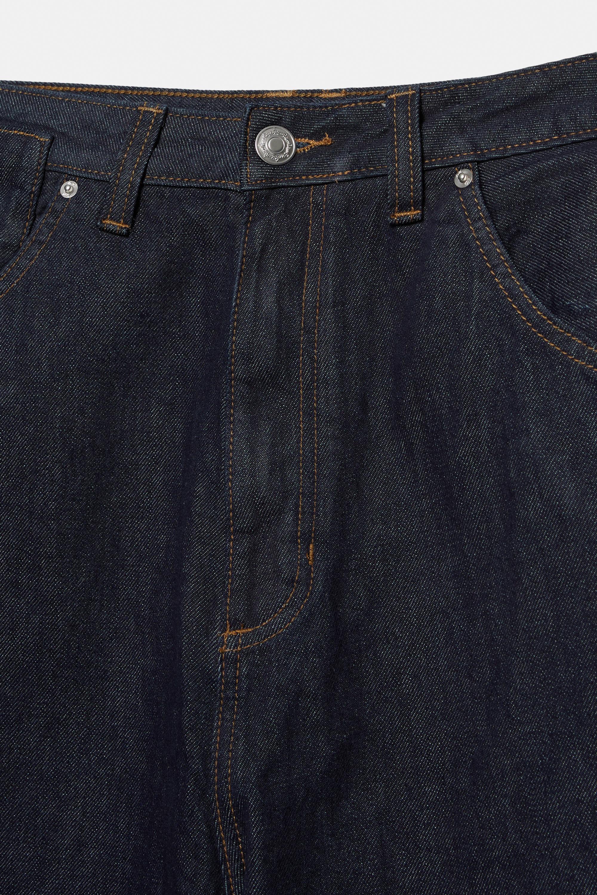 Embroidered super baggy jeans — Navy