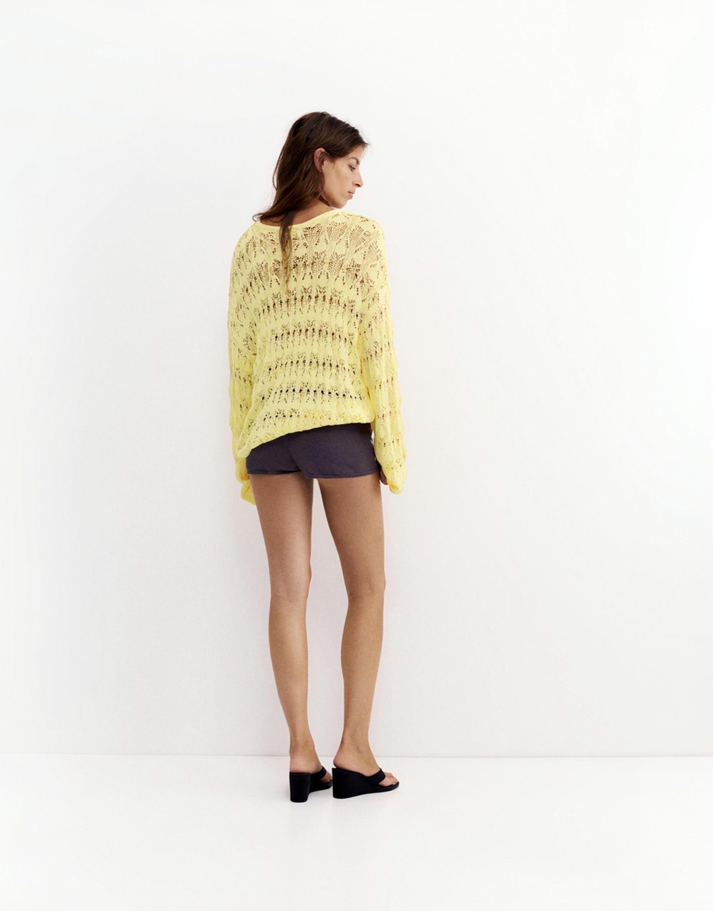 Yellow cutwork jumper — Yellow