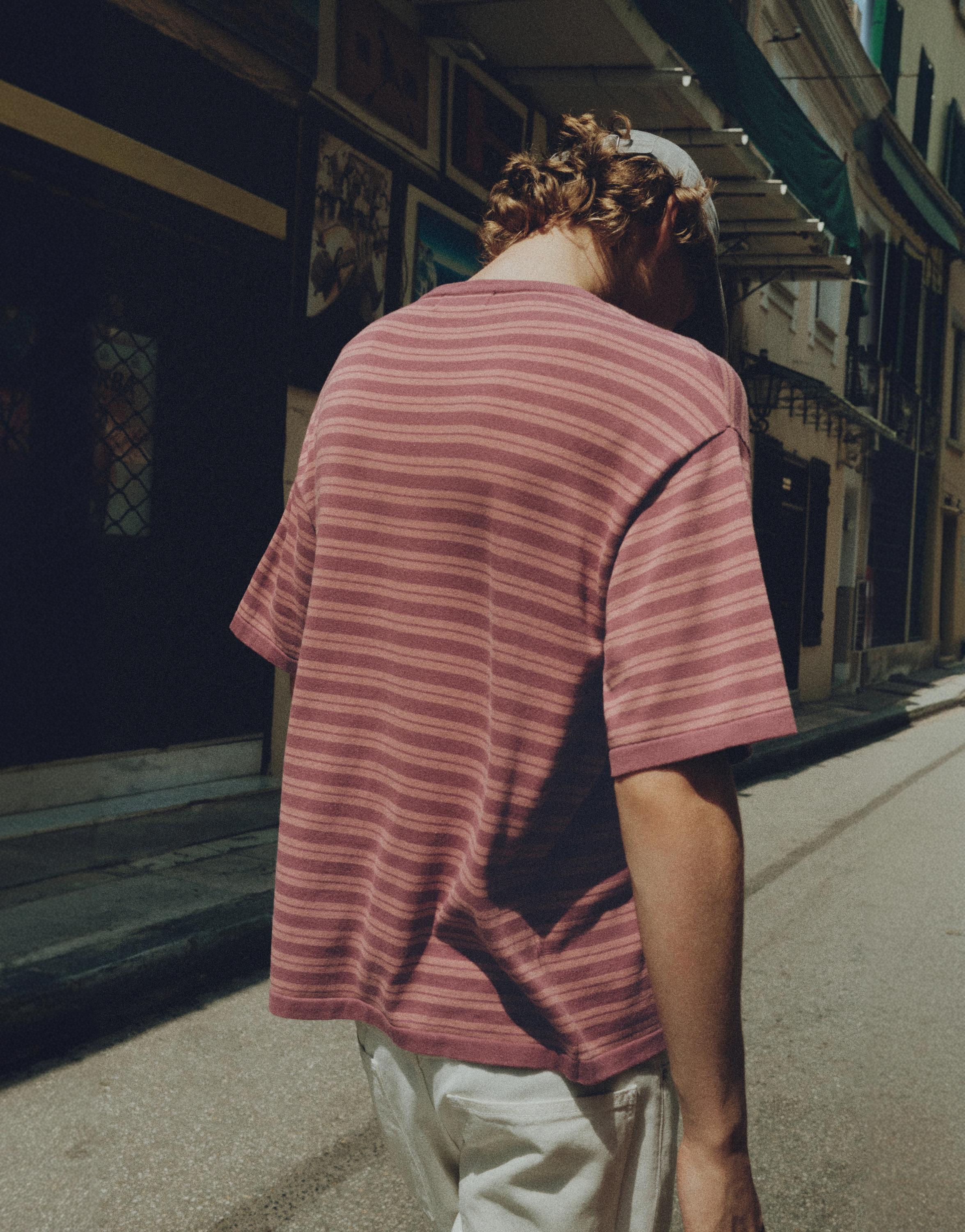Striped knit T-shirt — Purple