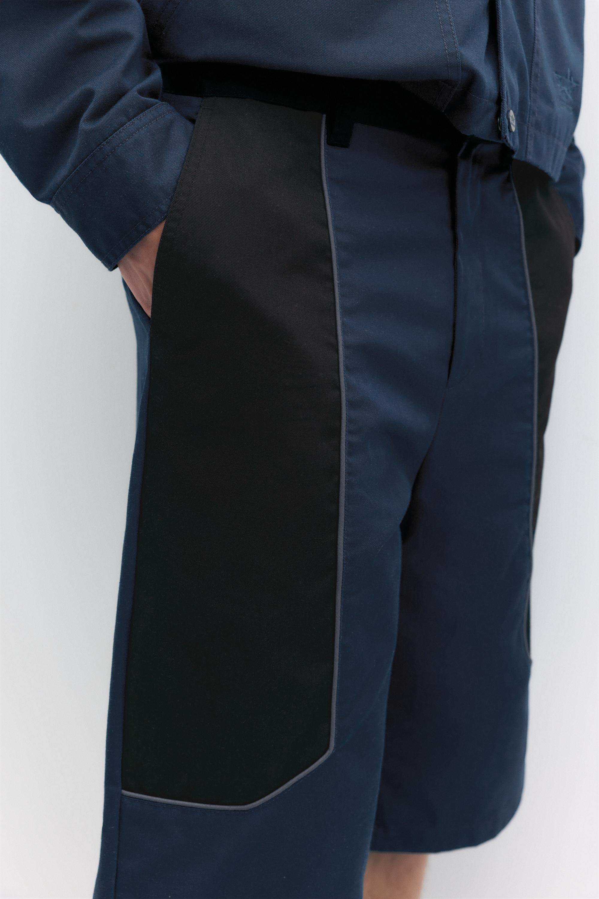 Pleasures x STWD panelled Bermuda shorts — Dark navy