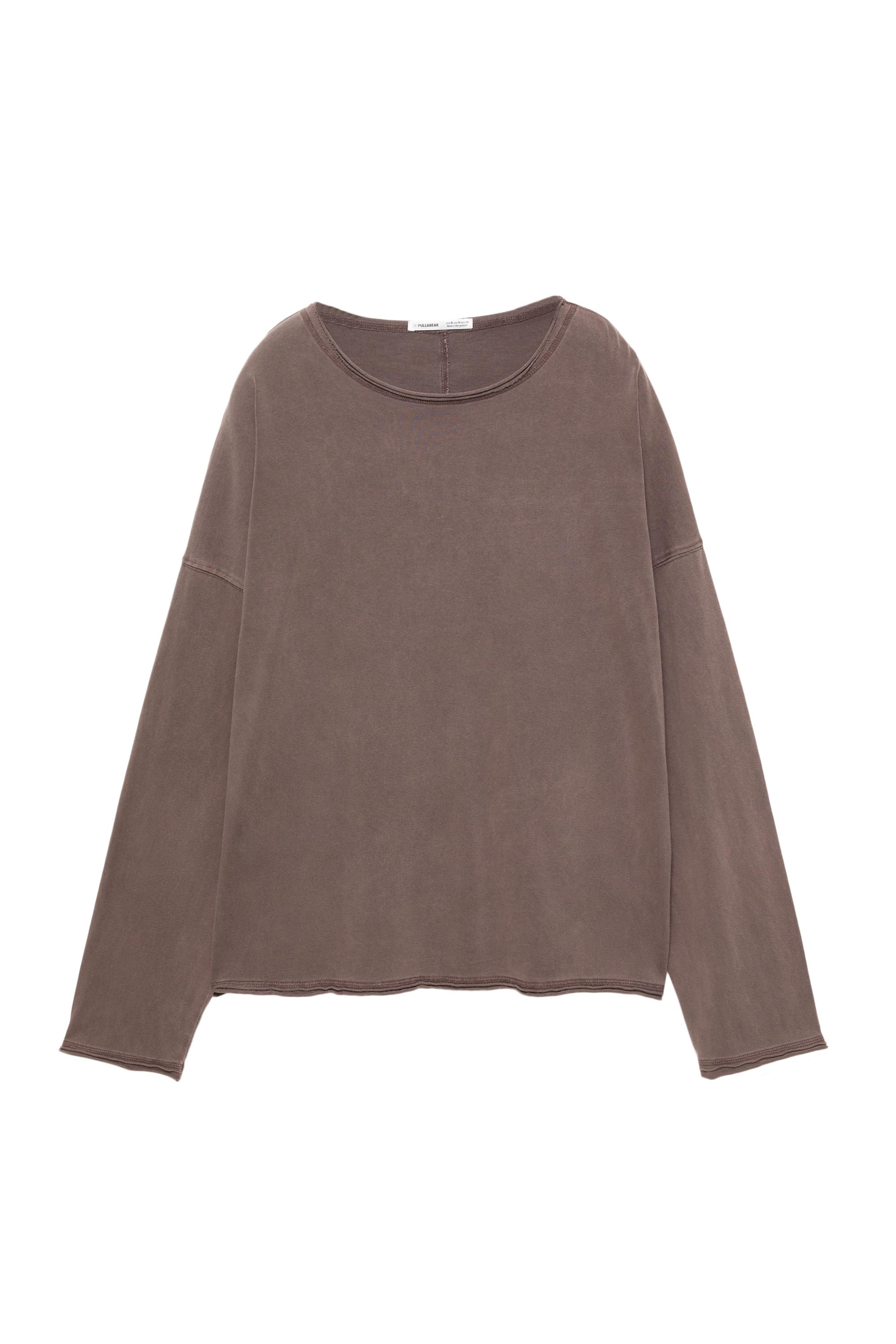 Uzun kollu oversize t-shirt - Görsel 36