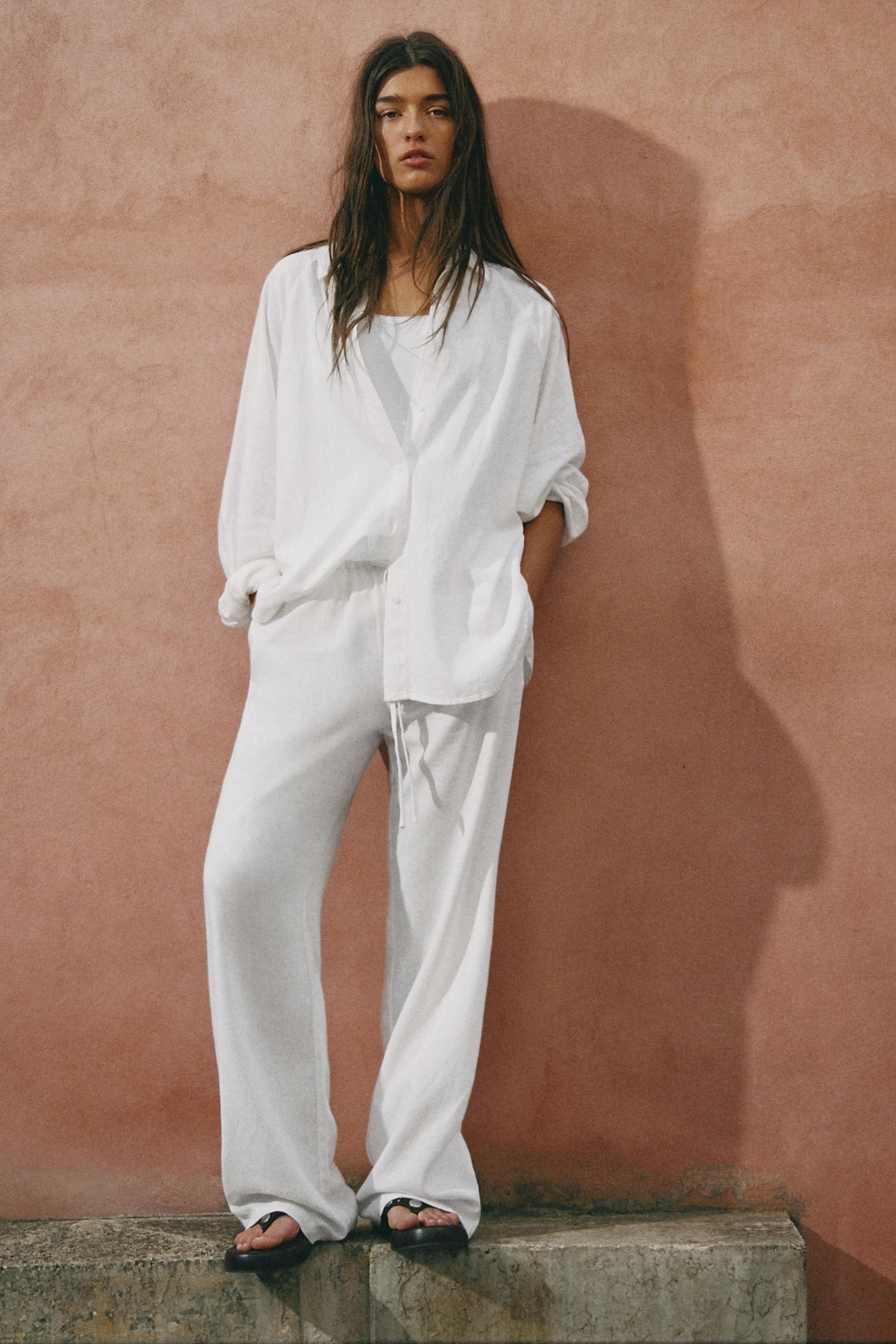 Ketenli rustik gömlek - Görsel 22