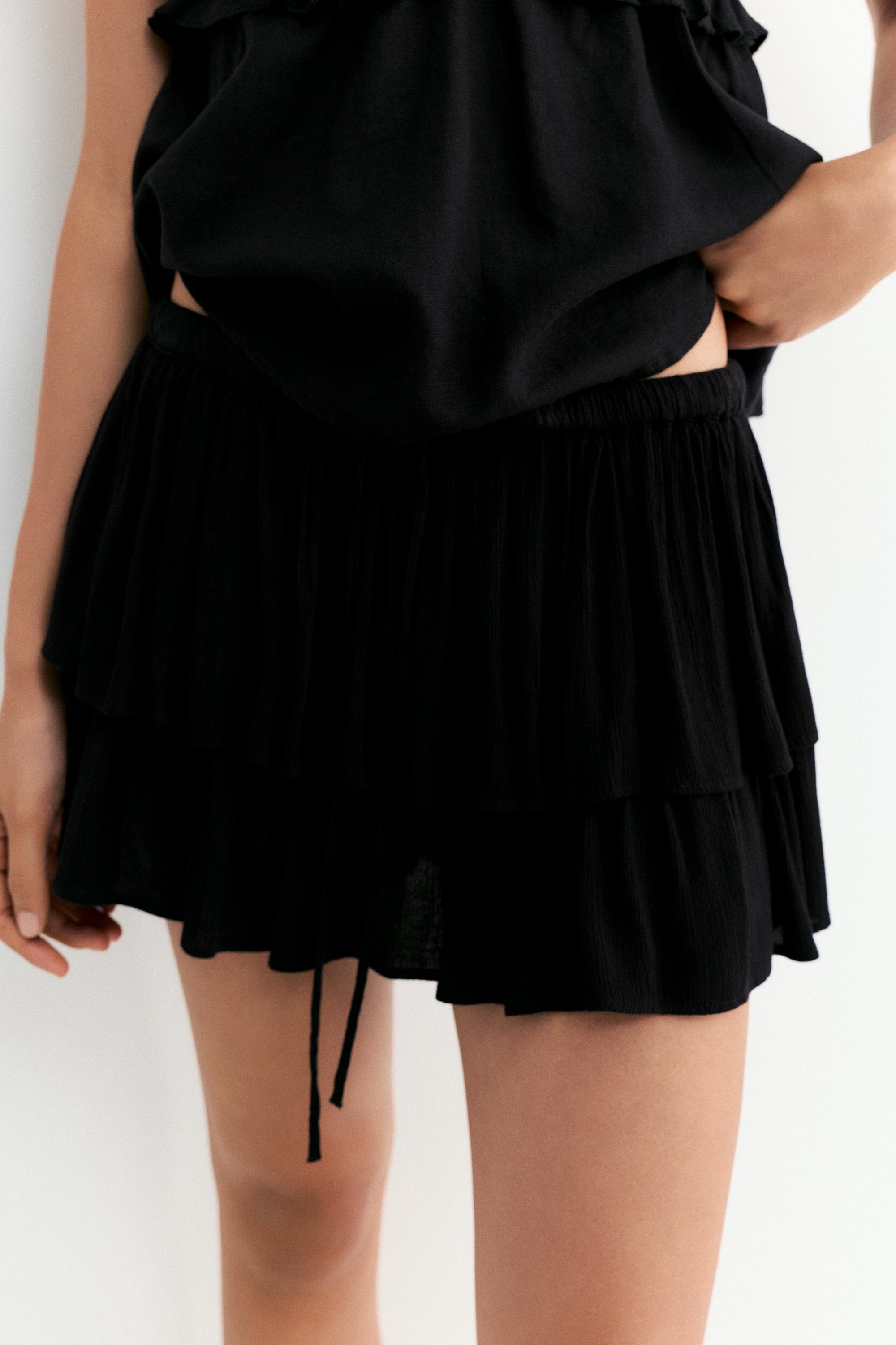 Ruffled skort — Black