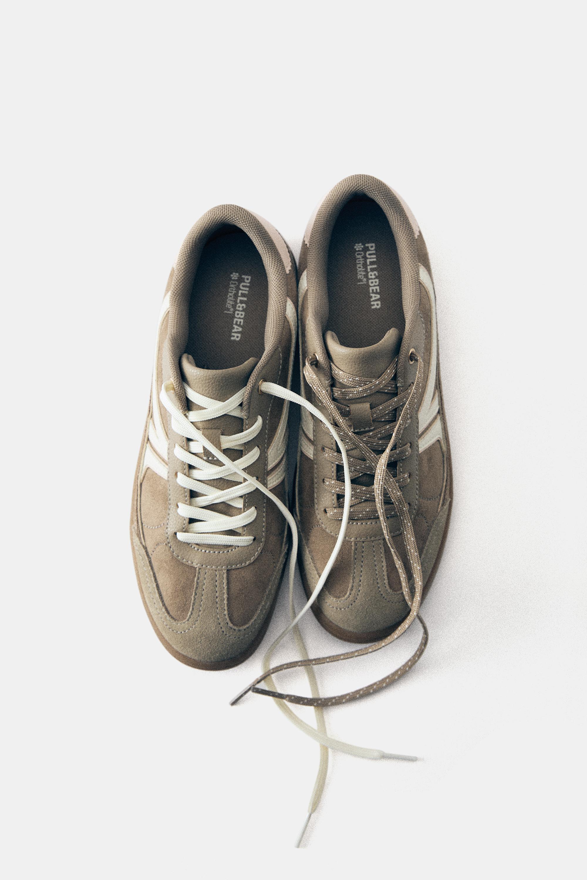 Lace-up retro trainers — Brown