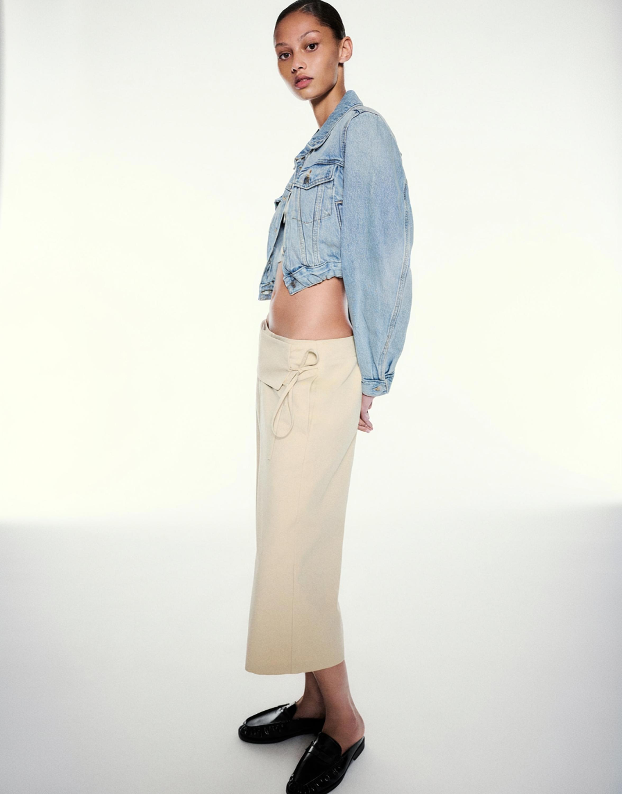 Cropped denim jacket — Pale blue