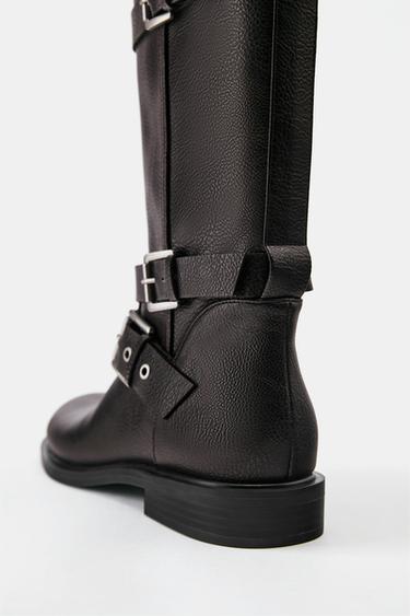 Flat biker boots — Brown 4