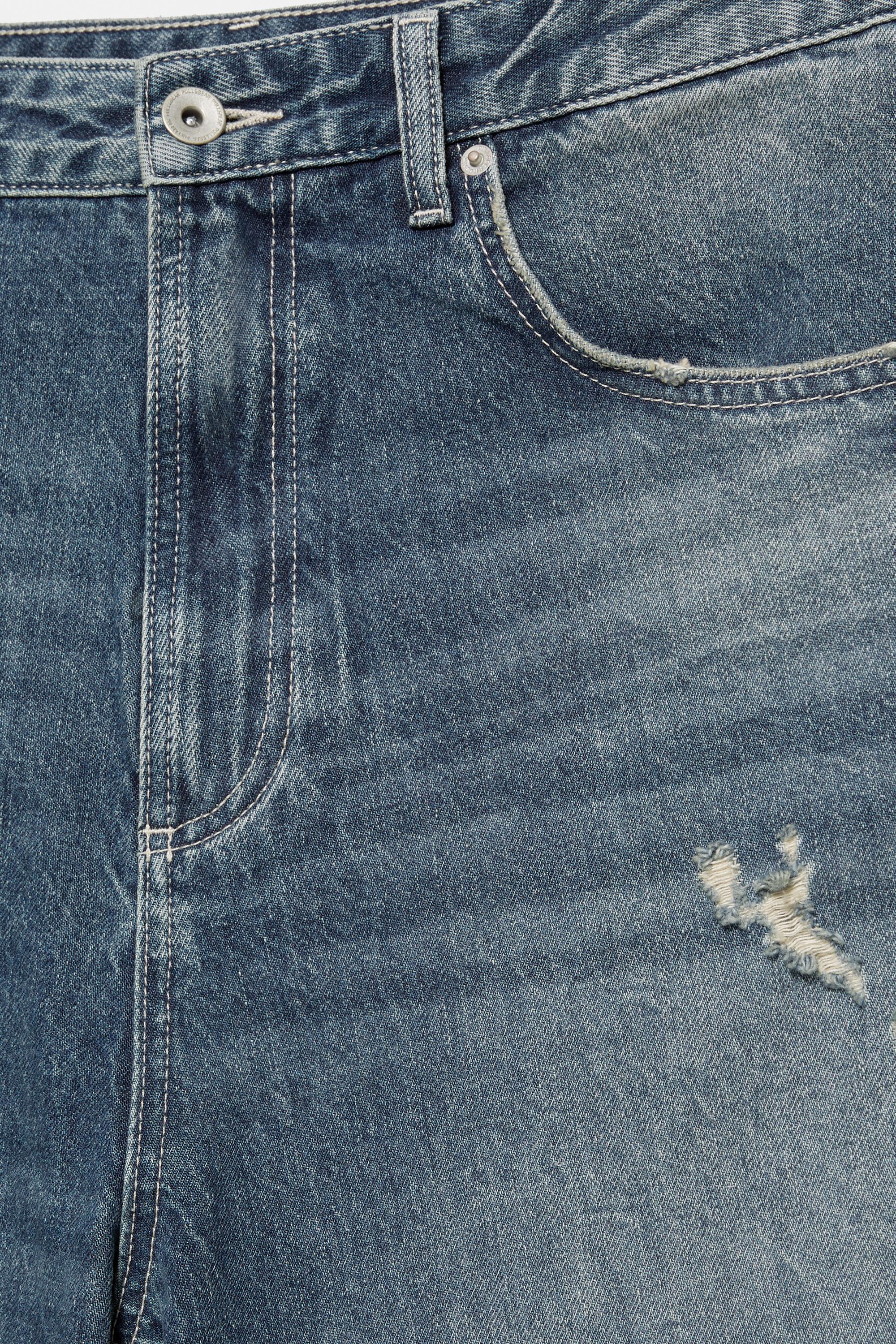 Ripped detail jorts — Blue
