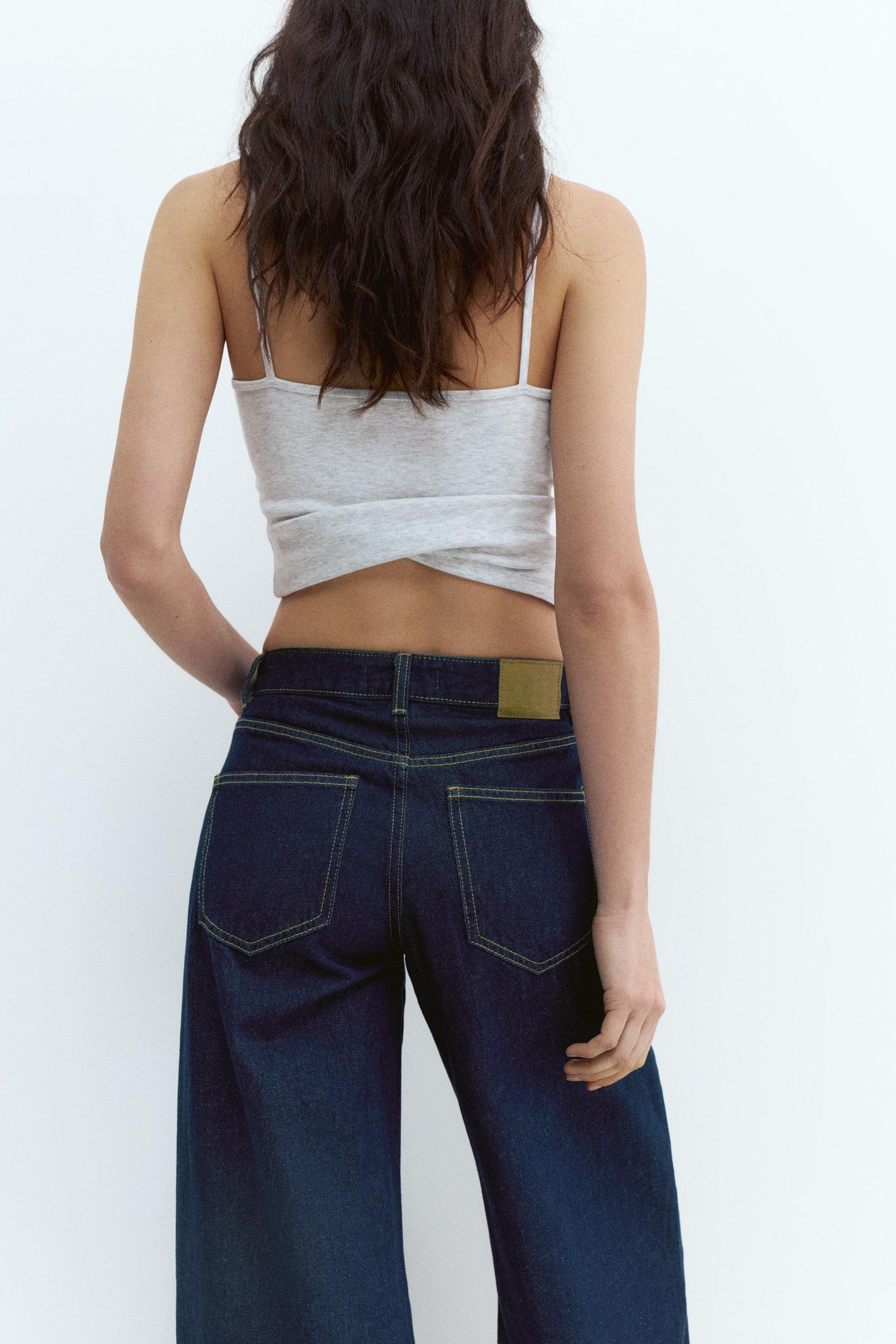 Low-rise wide-leg jeans — Dark blue