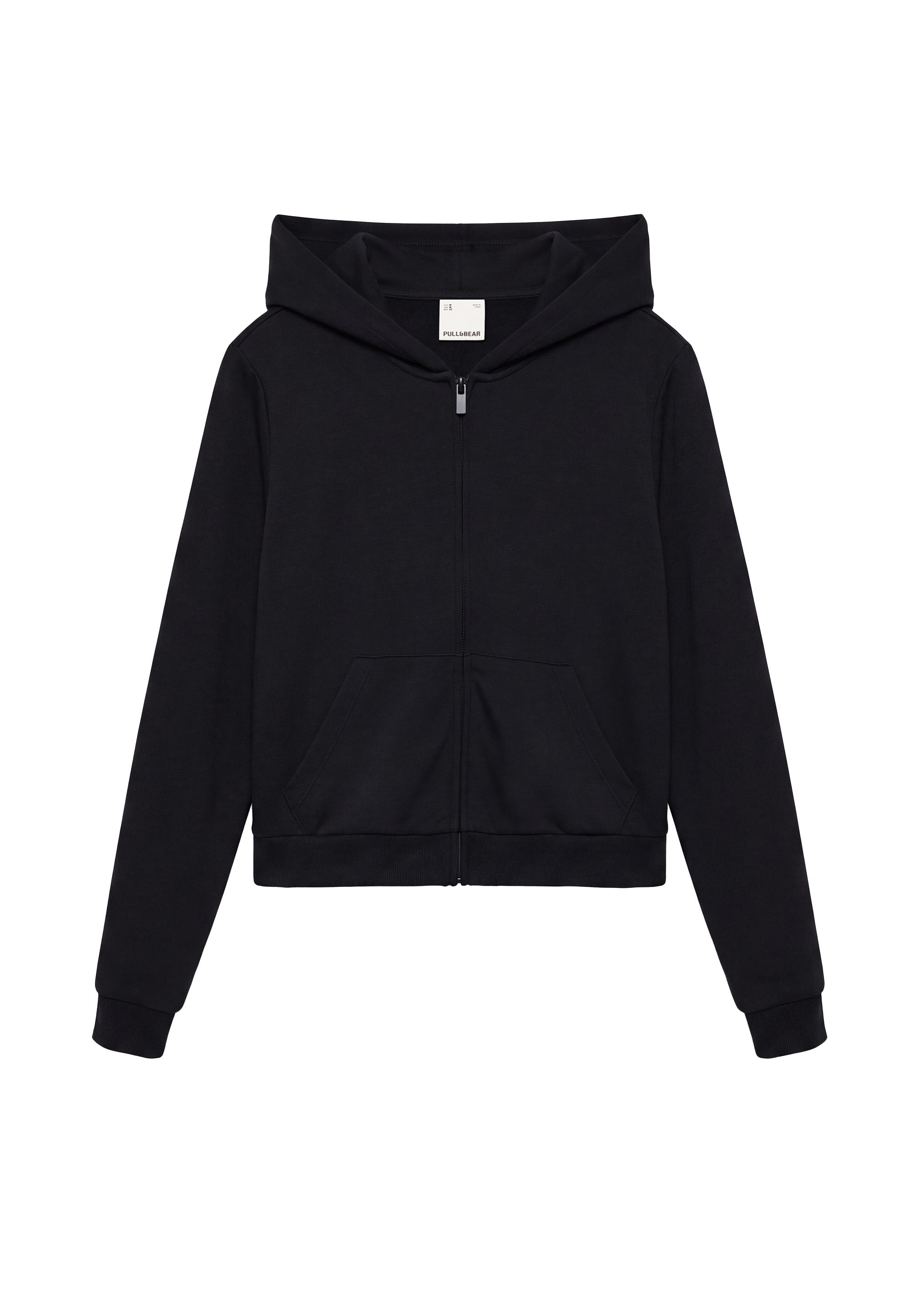 Zip-up hooded sweatshirt — Black