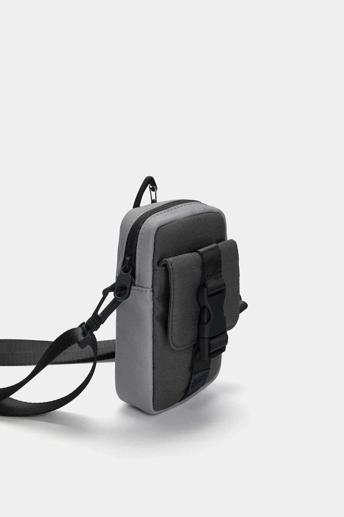 Nylon-effect cell phone bag - pull&bear