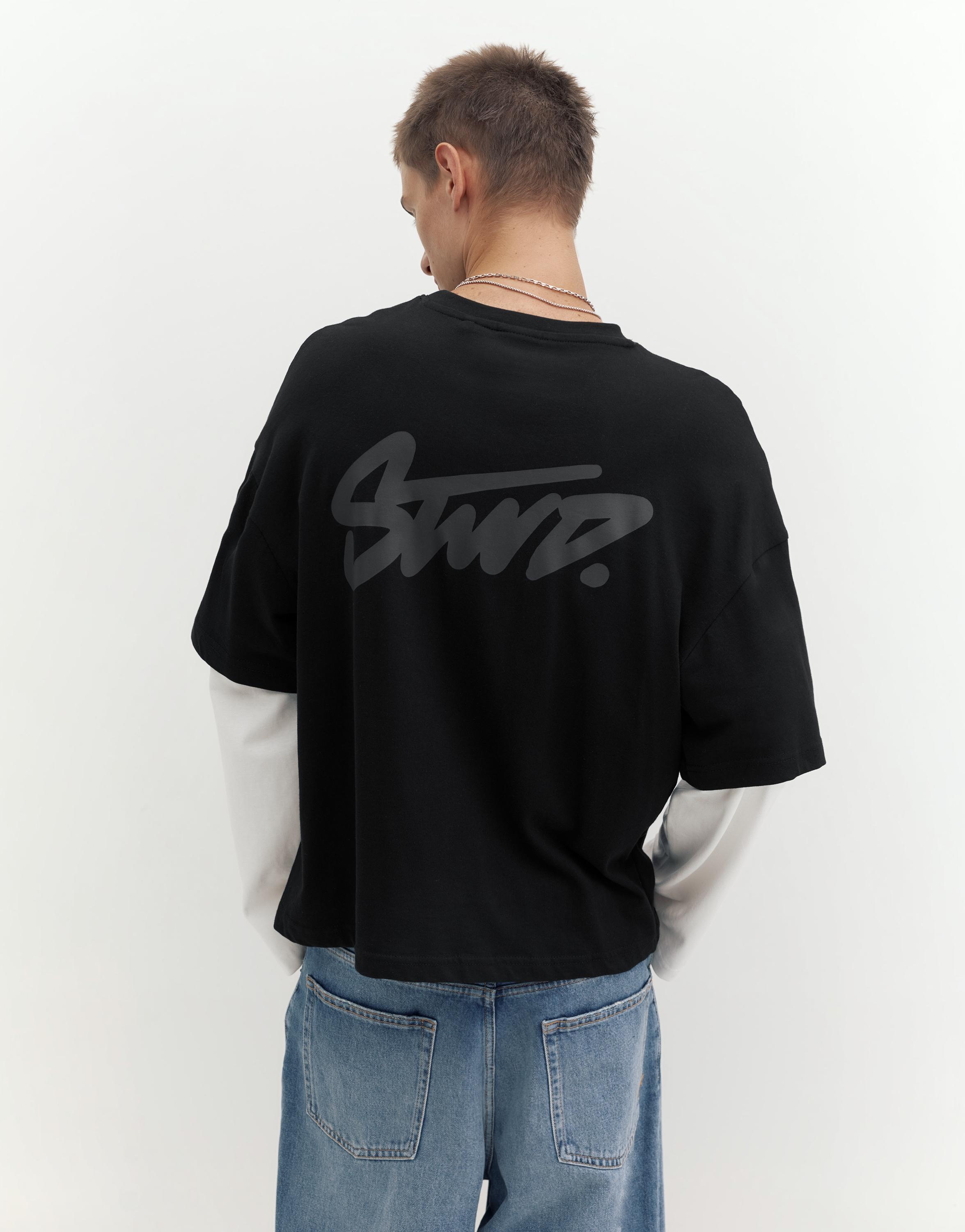 Double sleeve T-shirt — Black