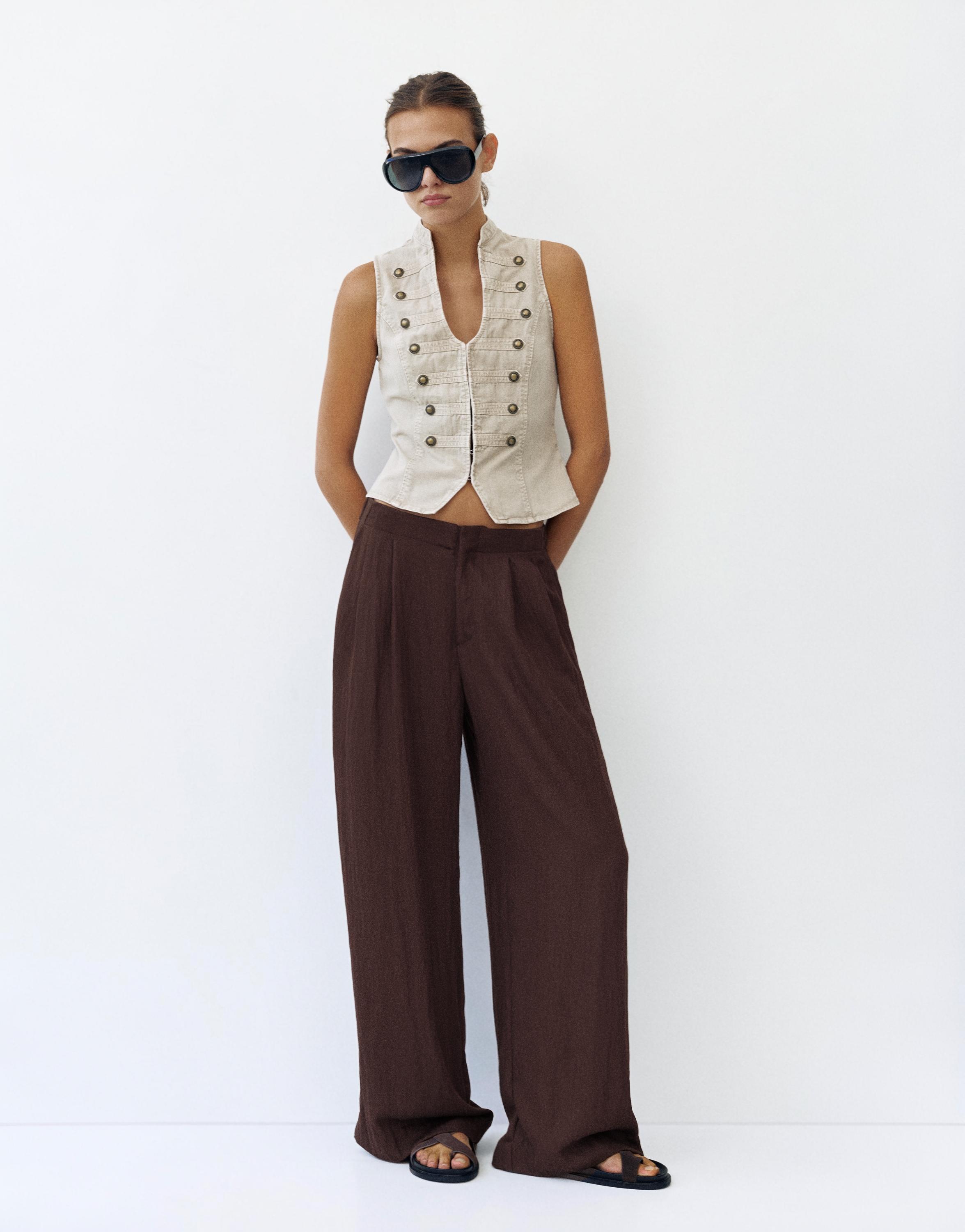 Darted smart trousers — Brown