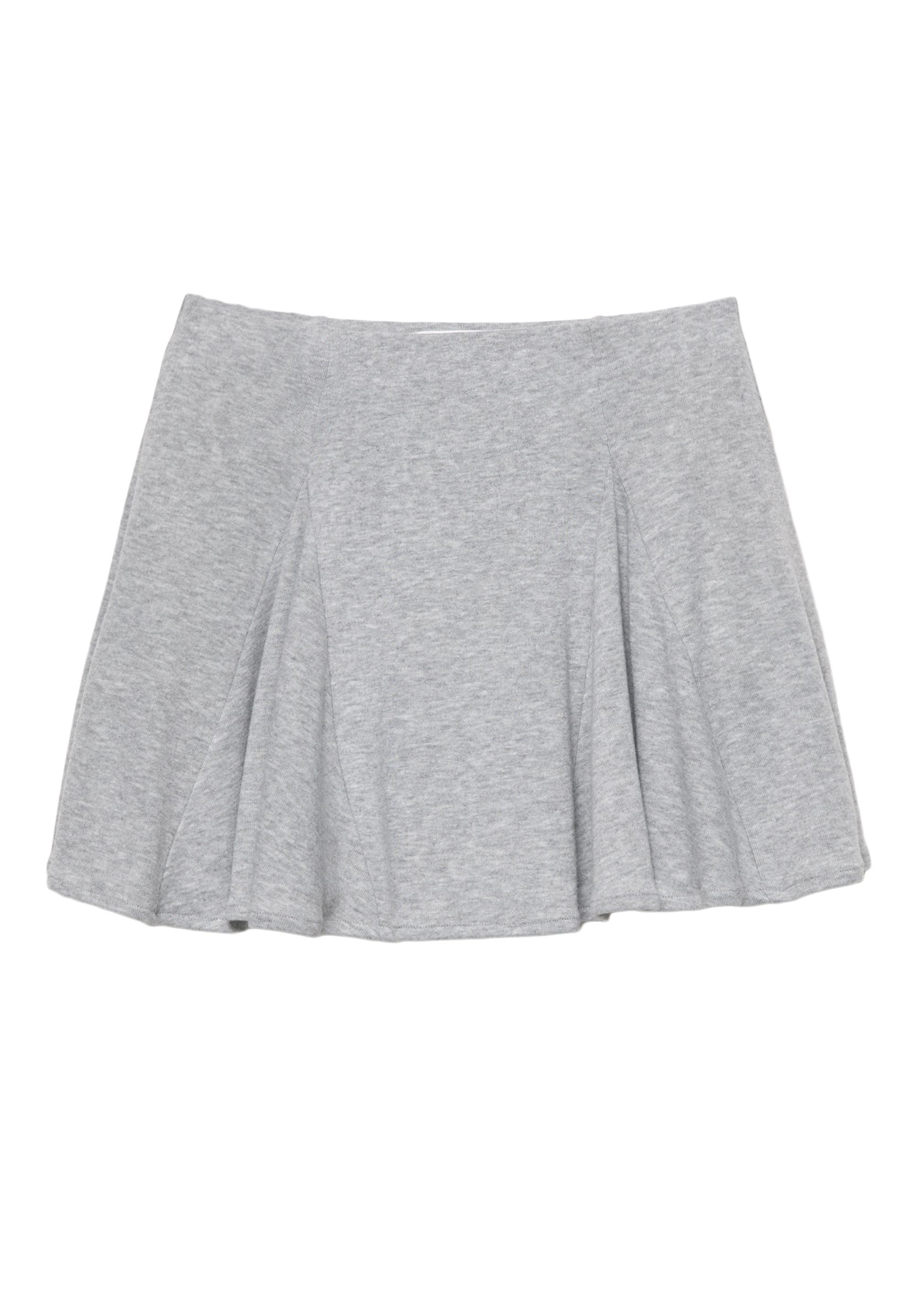 Ruffled mini skirt — Grey marl