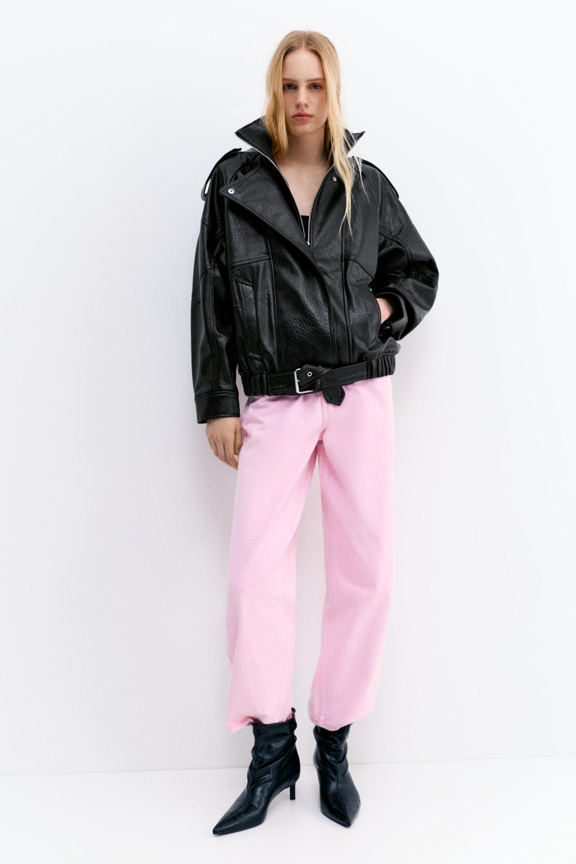 Dik yaka suni deri ceket - Görsel 20