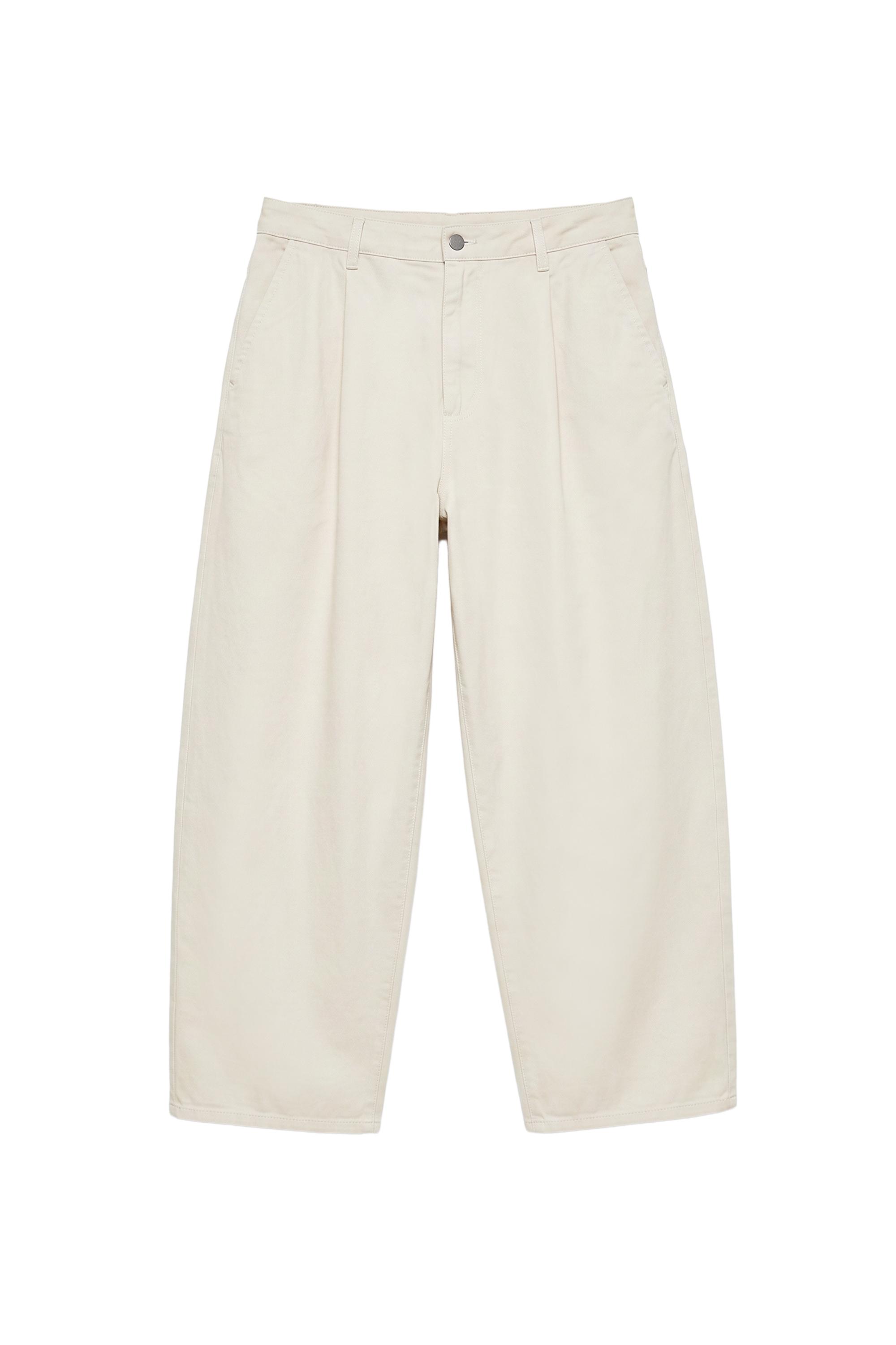 Pull&Bear Pilili baggy chino pantolon görsel 4