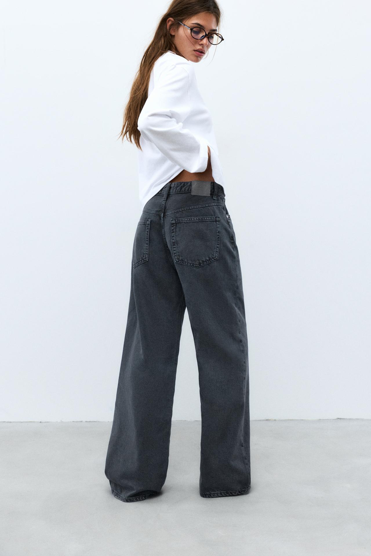 Baggy mid-waist jeans — Ink blue
