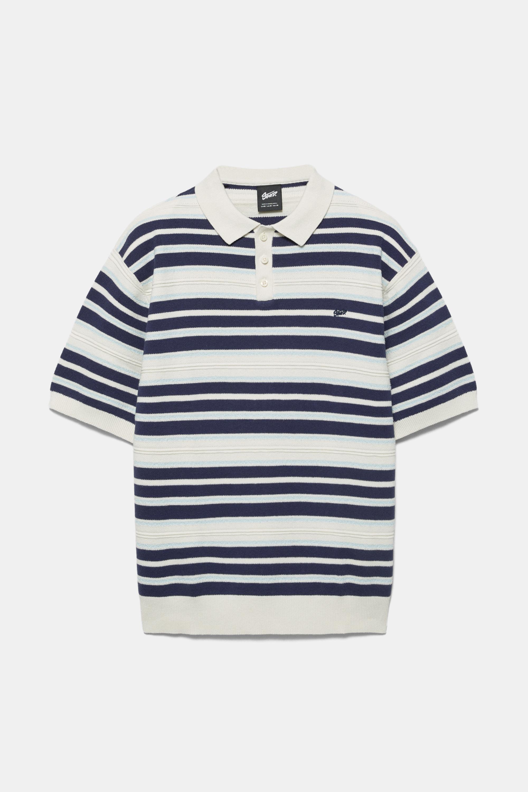 STWD çizgili örme polo - Görsel 4