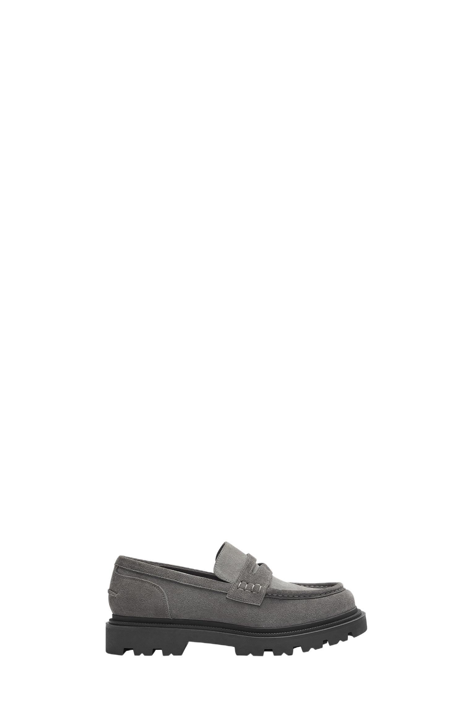 Chunky leather loafers — Grey