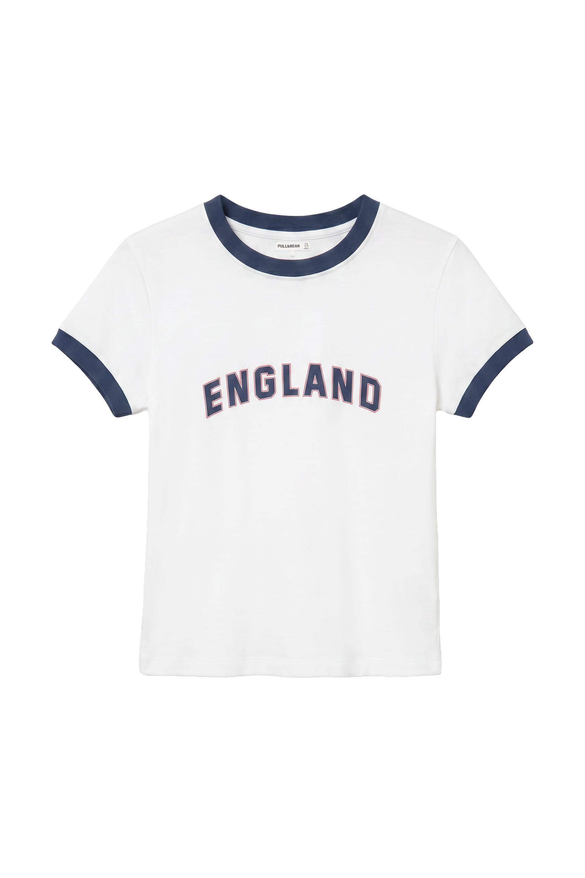 Slim fit England grafik tişört - Görsel 4